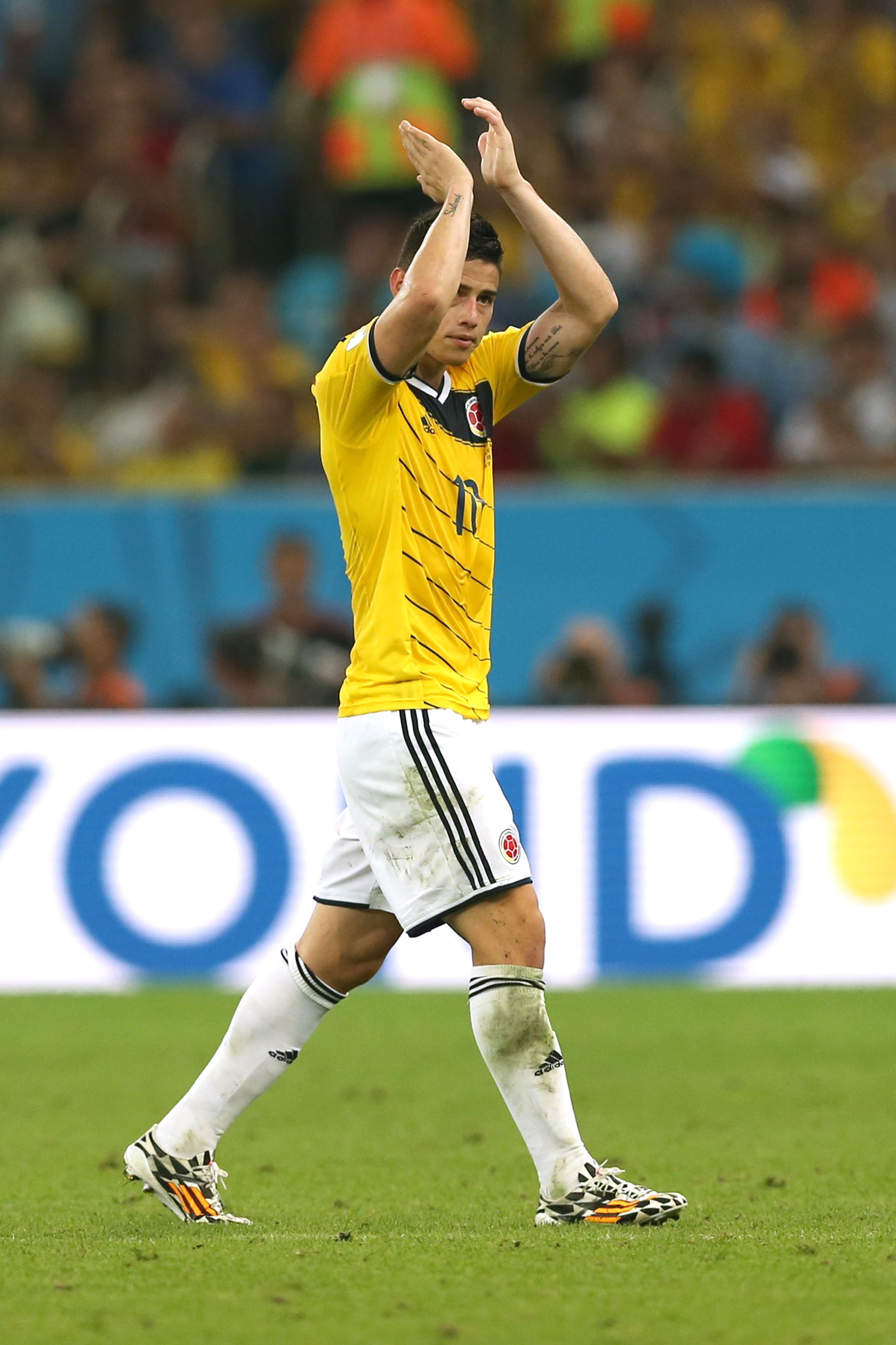 Colombia's Rodriguez clapping.