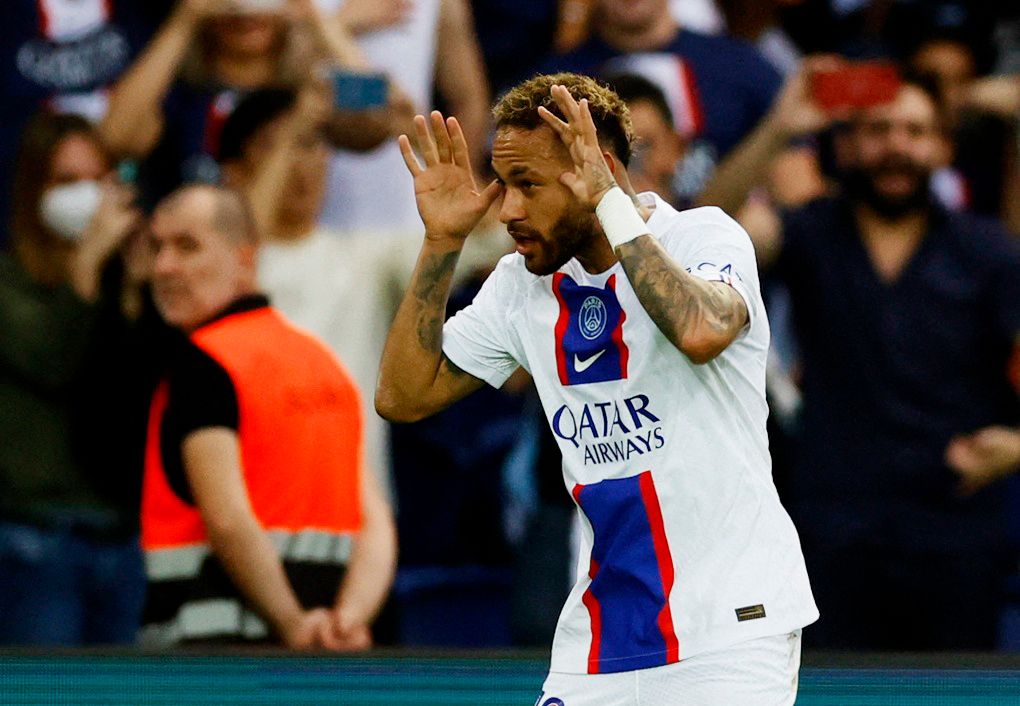 Neymar celebrates a goal