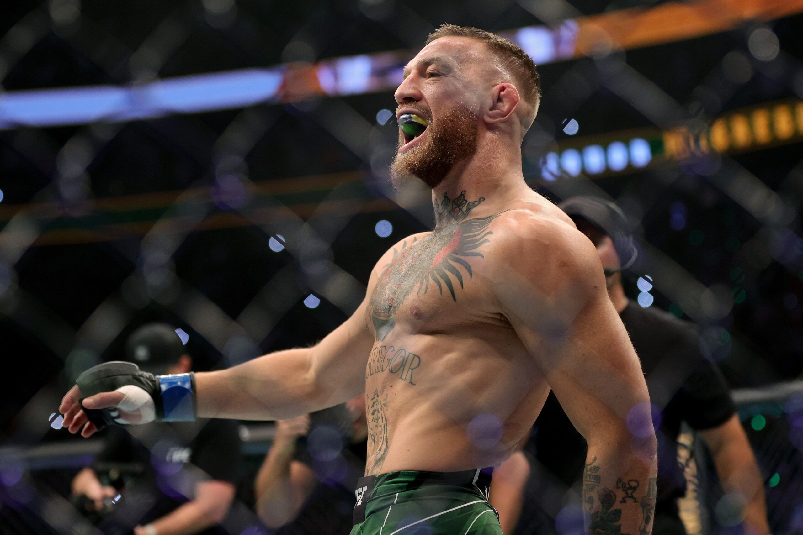 Conor McGregor strutting in the ring