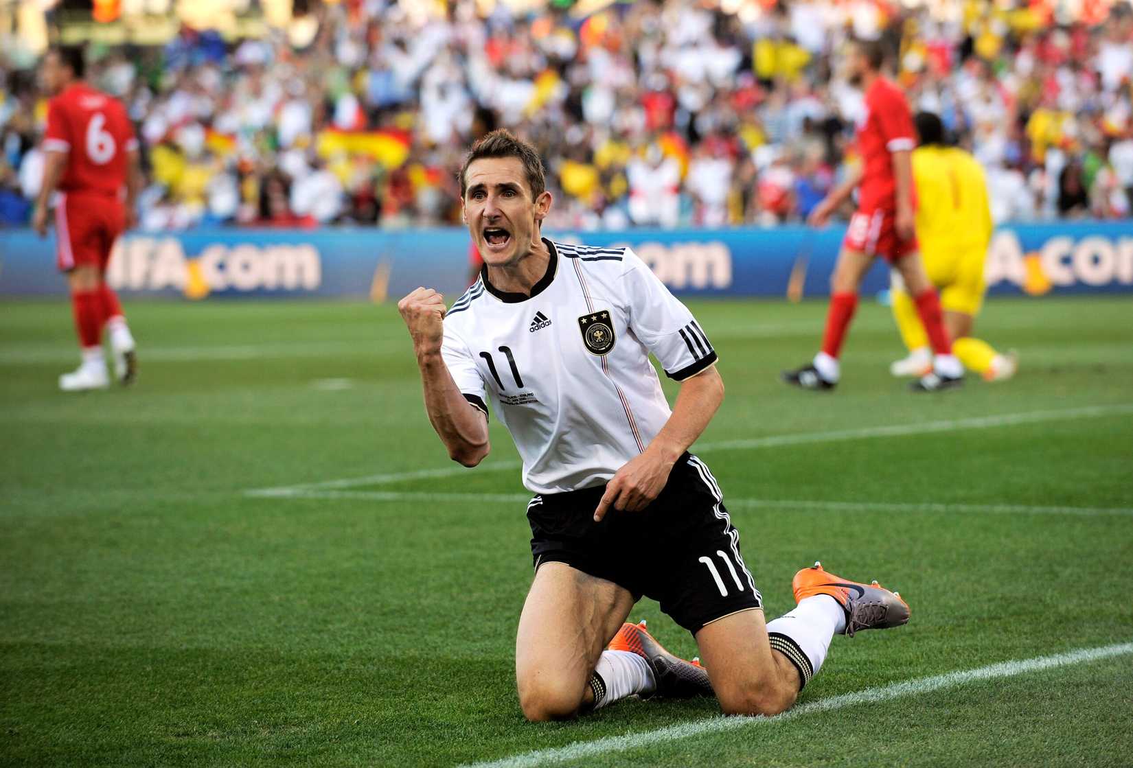 Miroslav Klose celebrates a goal