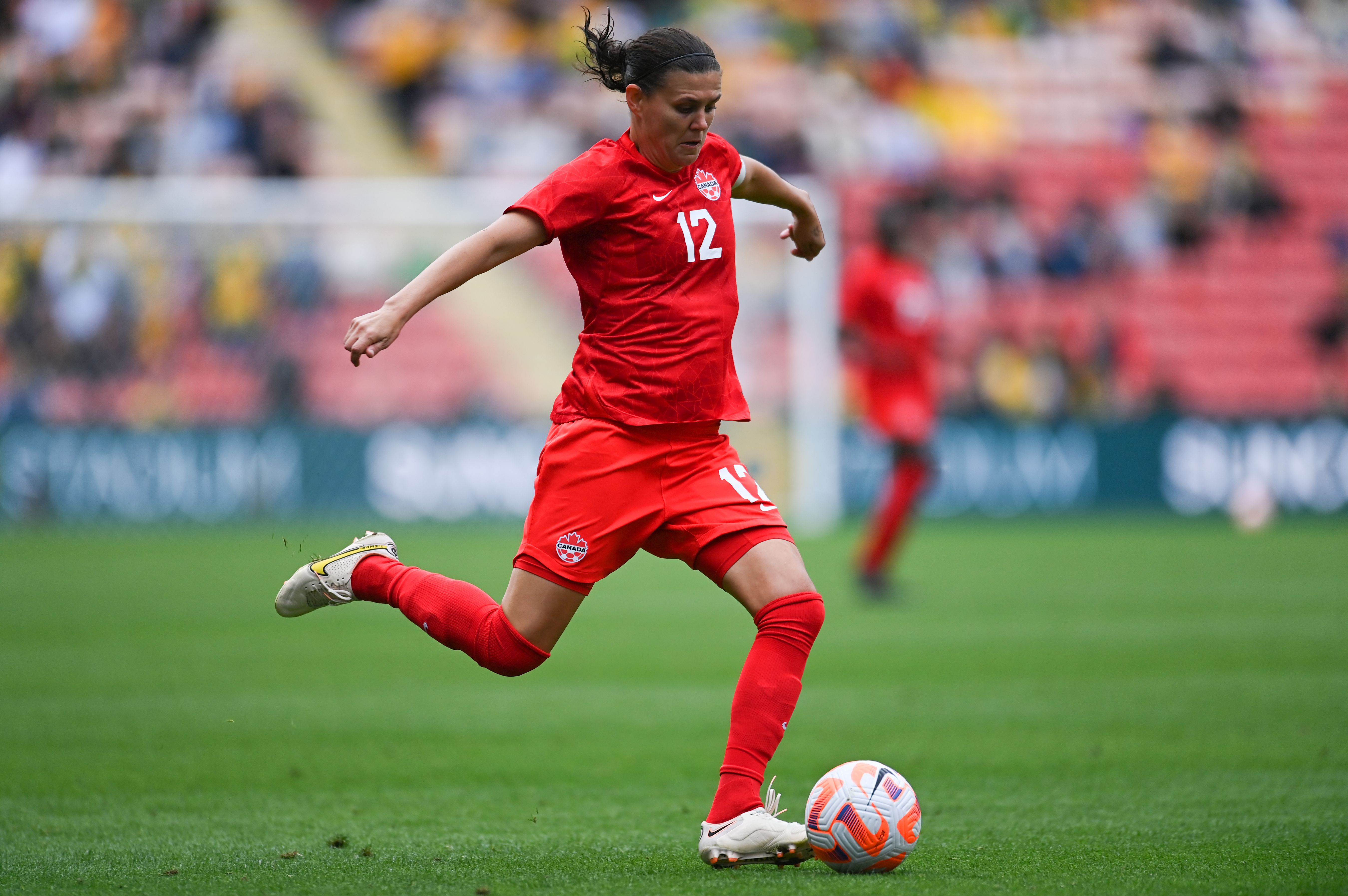 Christine Sinclair in action for Canada