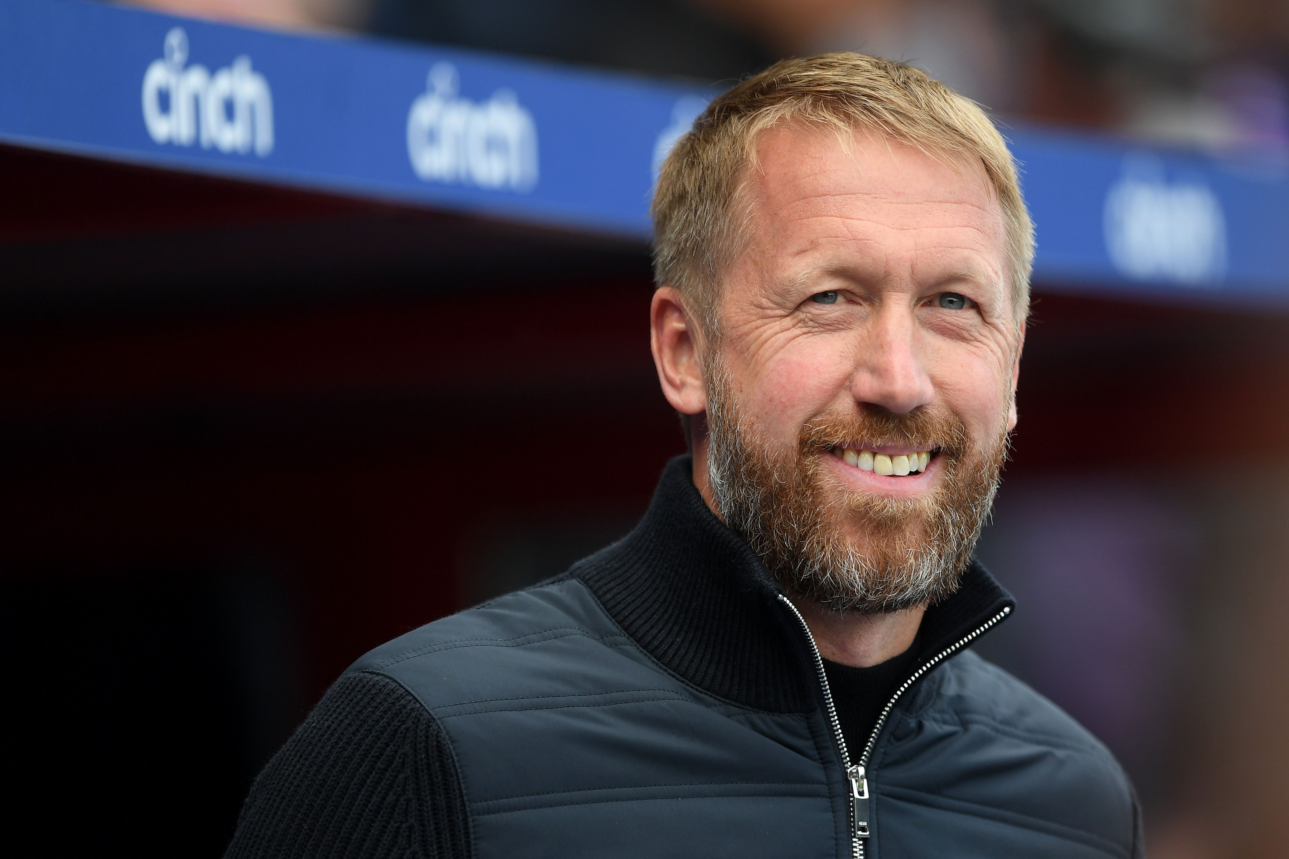: Graham Potter, Manager of Chelsea looks on prior to the Premier League match 