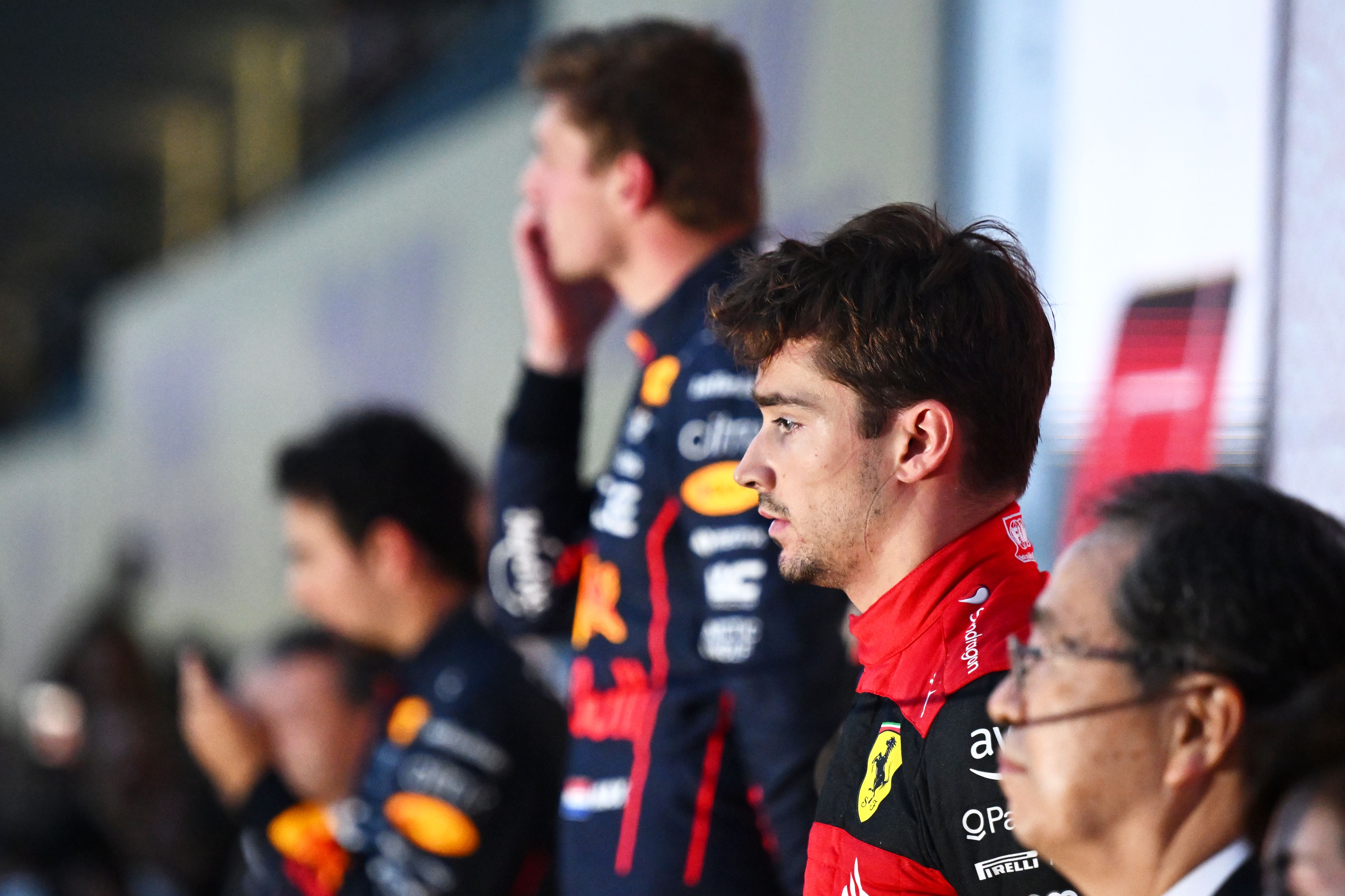 Charles Leclerc on the Japan GP podium