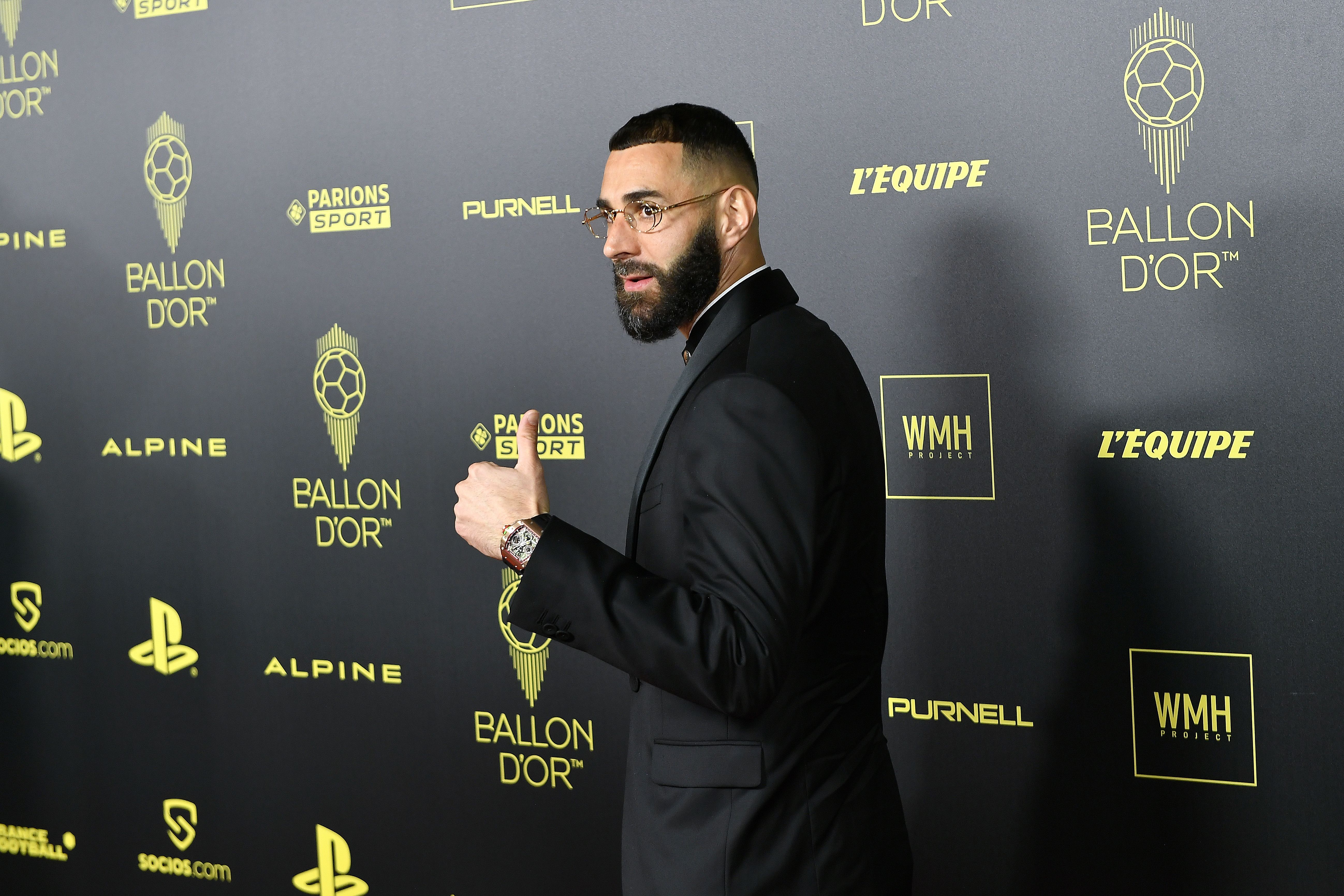 Karim Benzema and his expensive watch at the Ballon d'Or ceremony