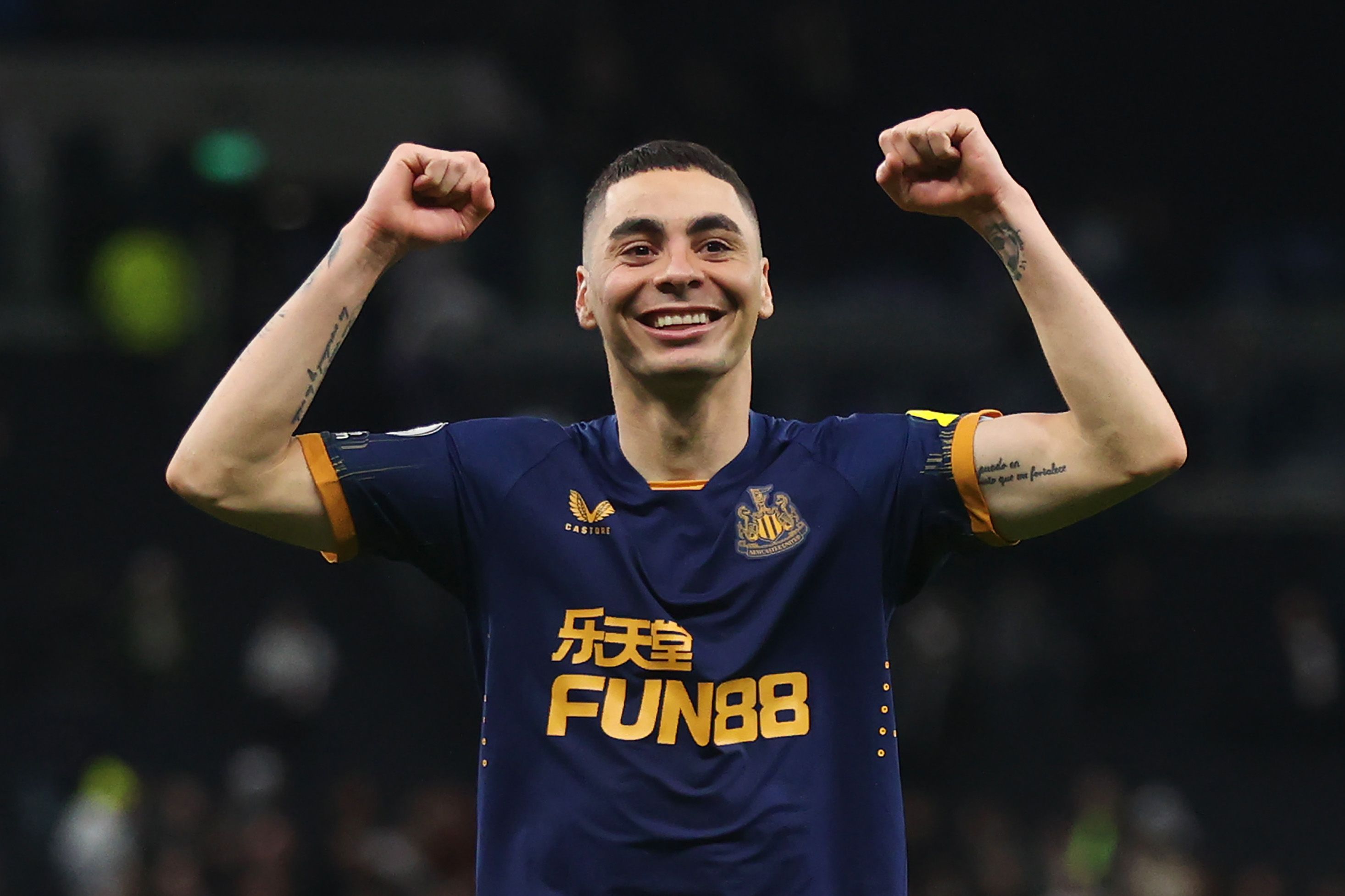 Miguel Almiron of Newcastle United celebrates after their sides victory