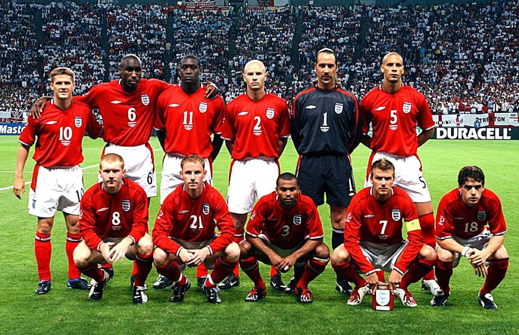 The England XI that beat Argentina at the 2002 World Cup
