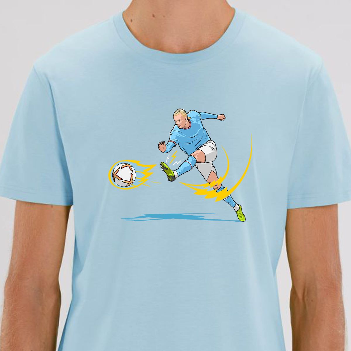 Erling Haaland t-shirt in sky blue available on the GMS Shop
