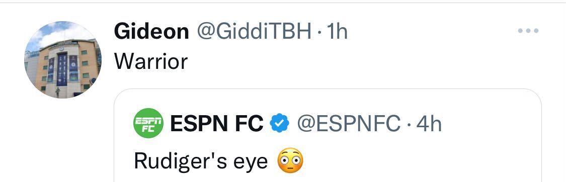 Rudiger injury tweet reaction