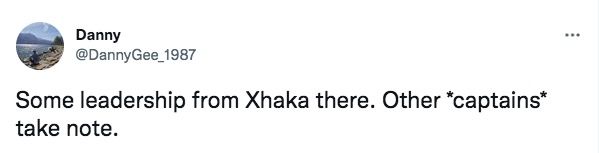 Arsenal fans react to Xhaka's leadership