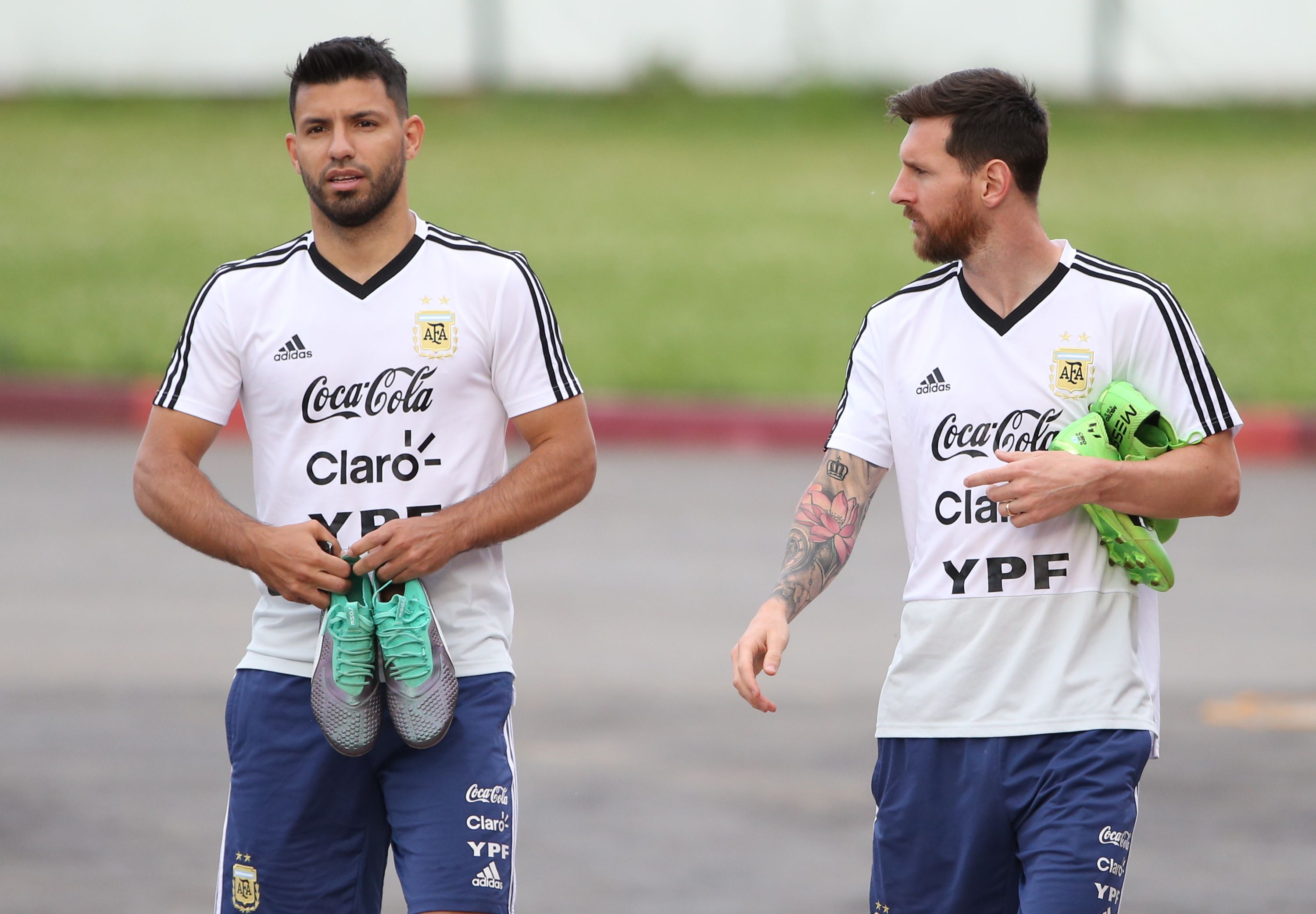 Messi and Aguero train together with Argentina