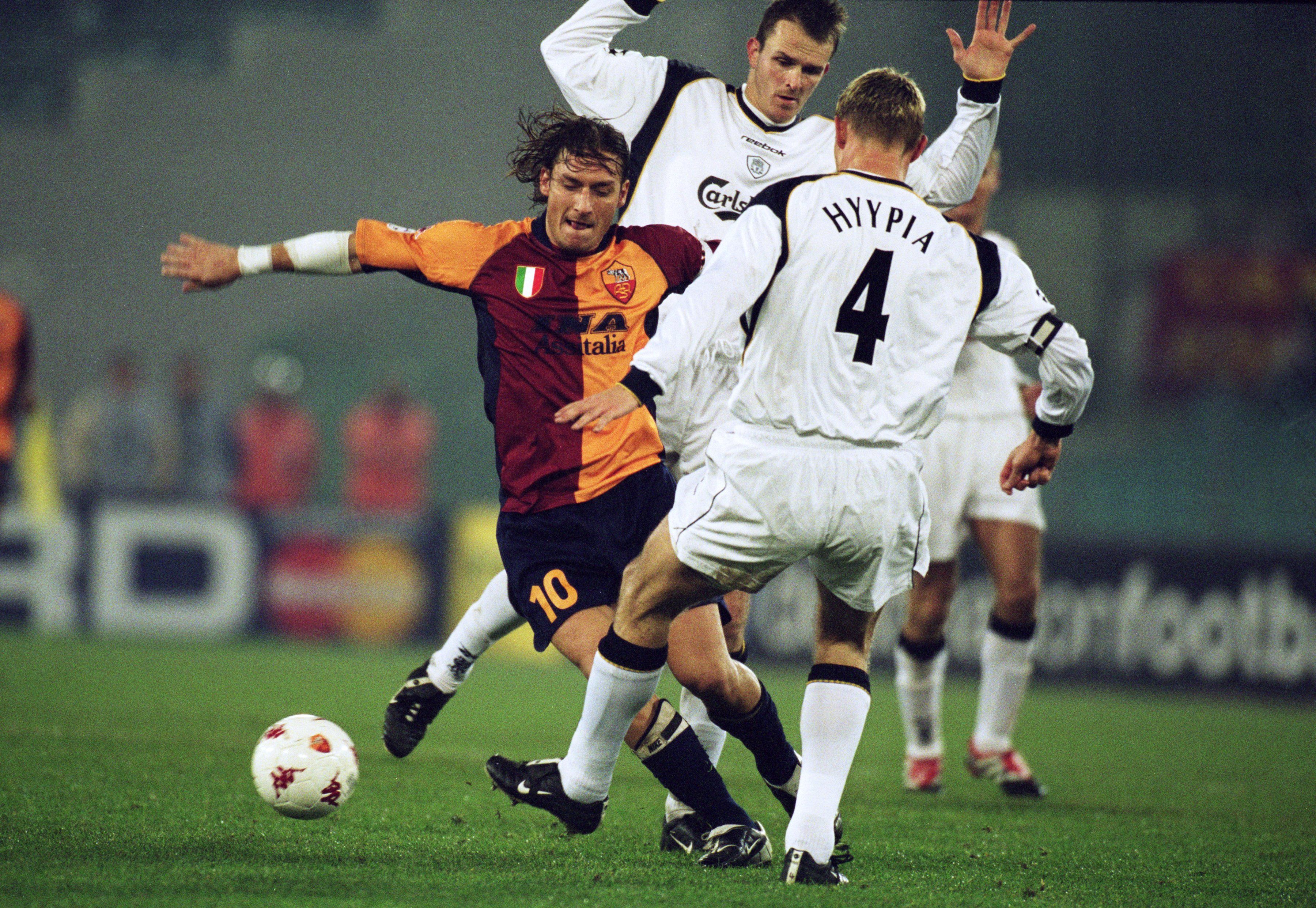 Totti in Champions League action v Liverpool
