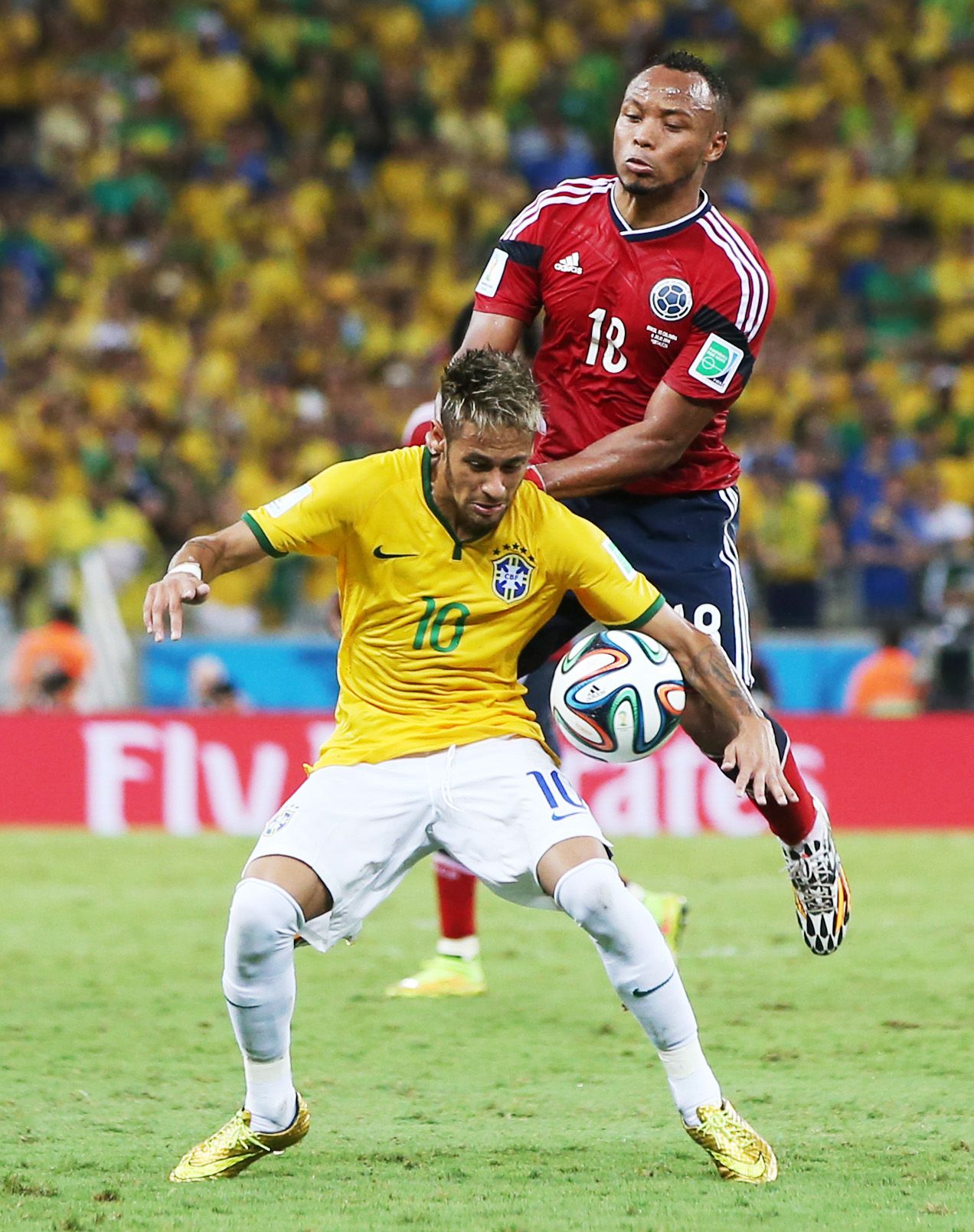 Zuniga leaves Brazil's Neymar injured.