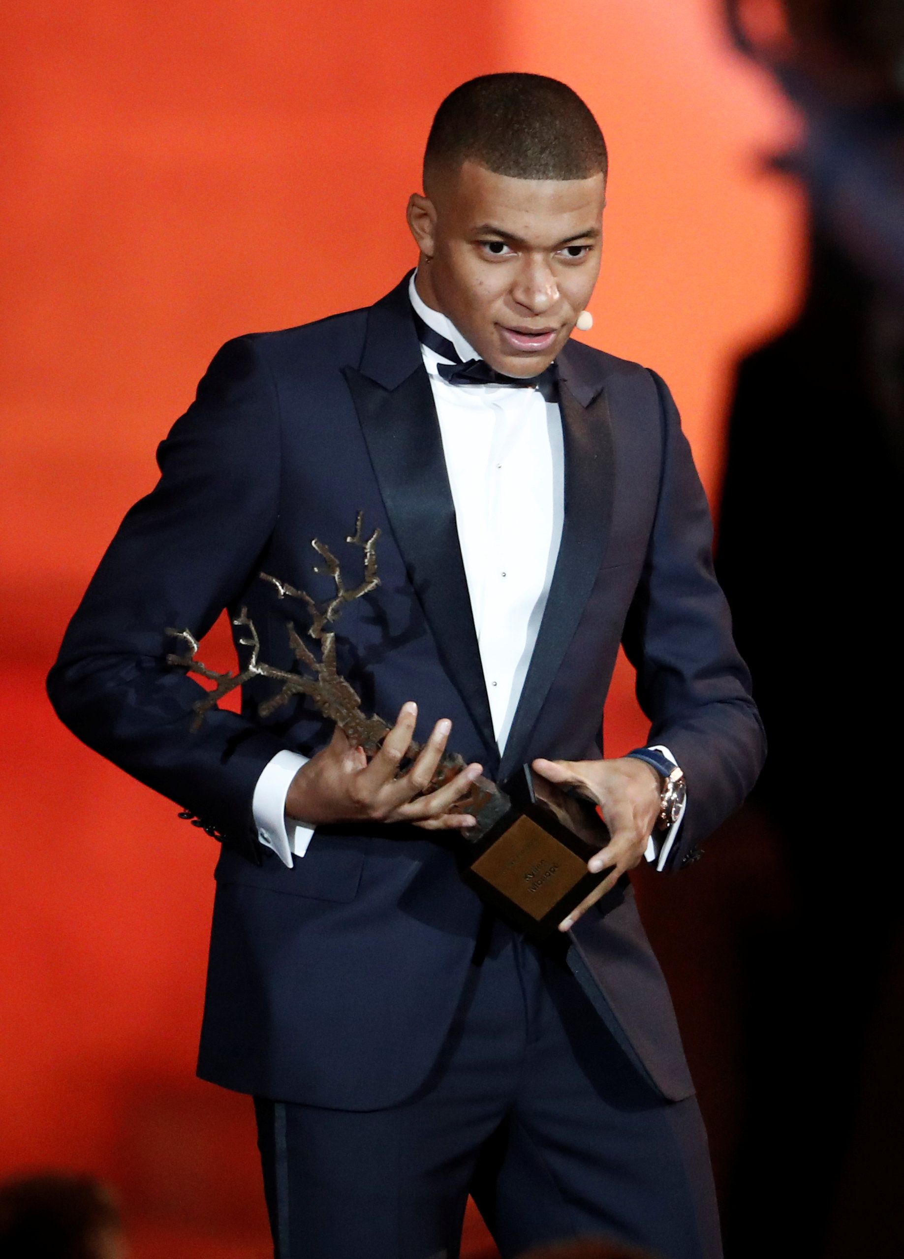 Mbappe at the 2018 Ballon d'Or gala.