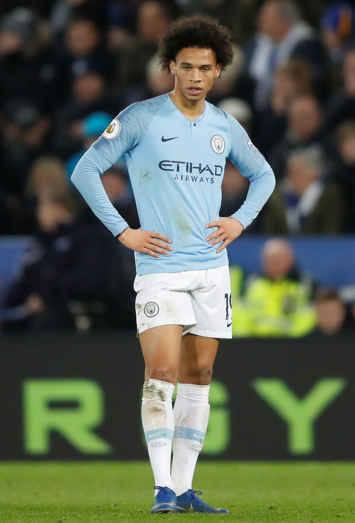 Sane looks miffed in his Man City days.