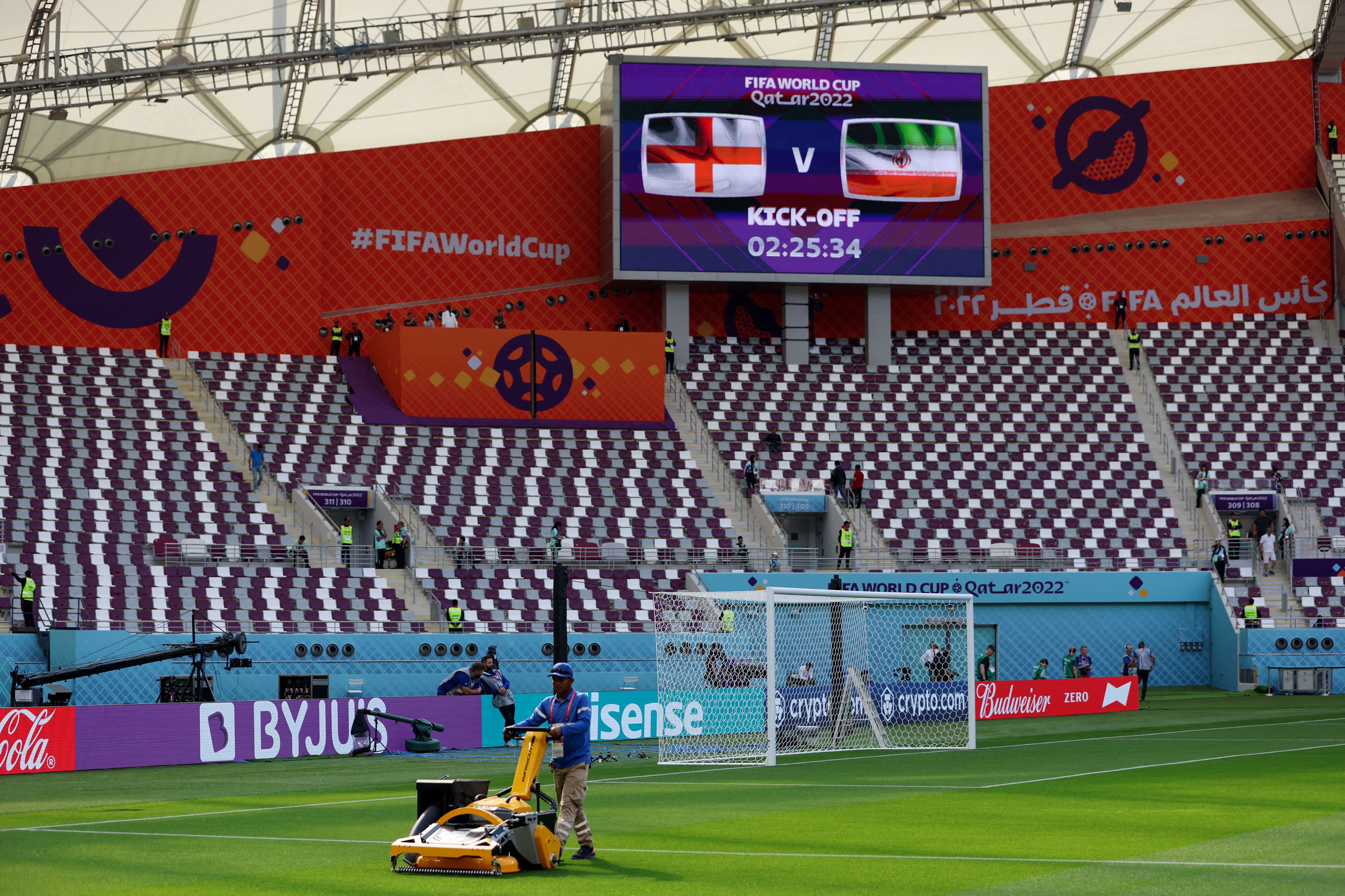 The pitch before England vs Iran.