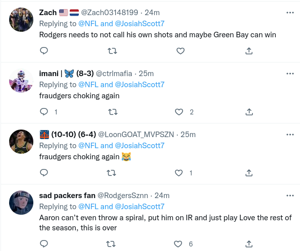 Aaron Rodgers: Green Bay Packers QB ripped by fans over bizarre play v ...