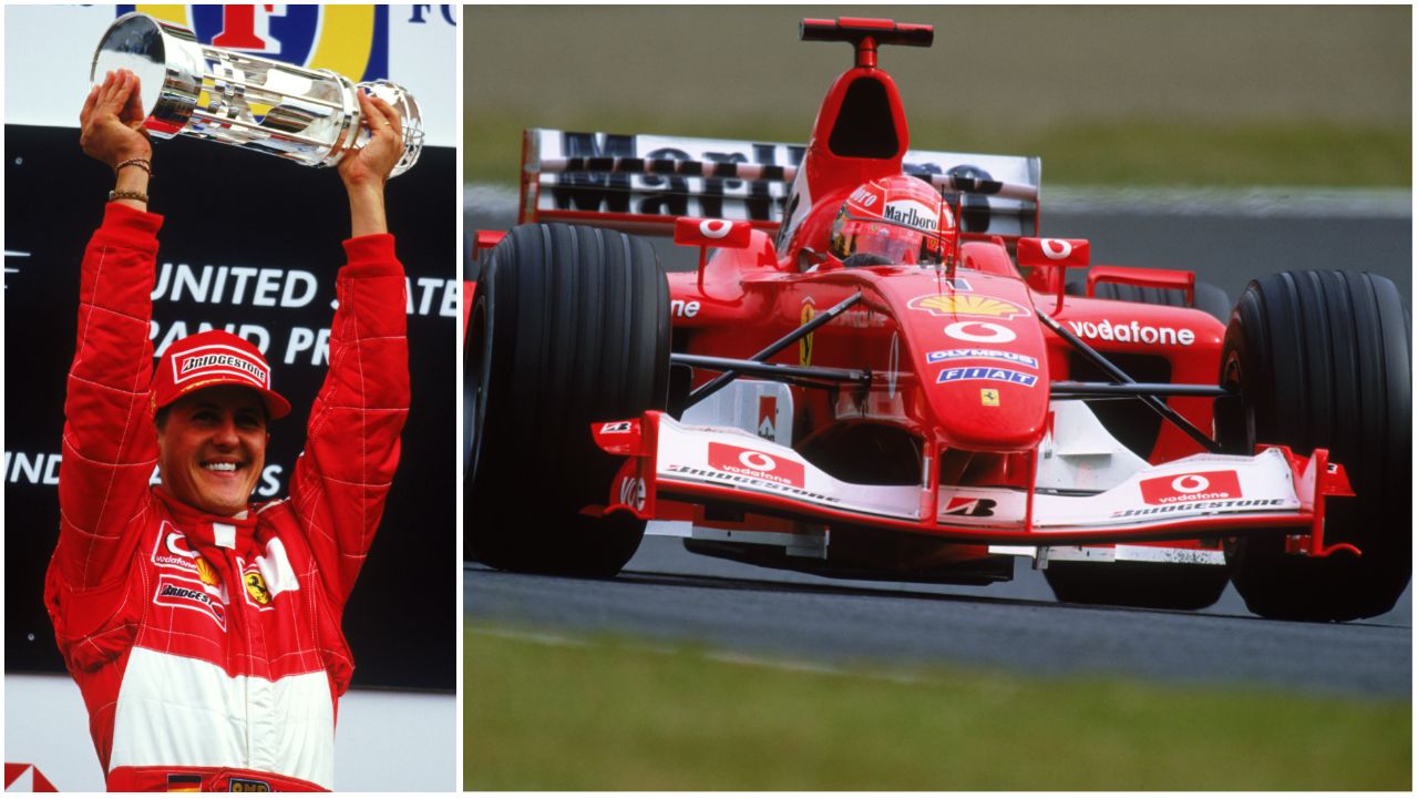 Michael Schumacher's 2003 Ferrari F1 car has been sold for a gigantic