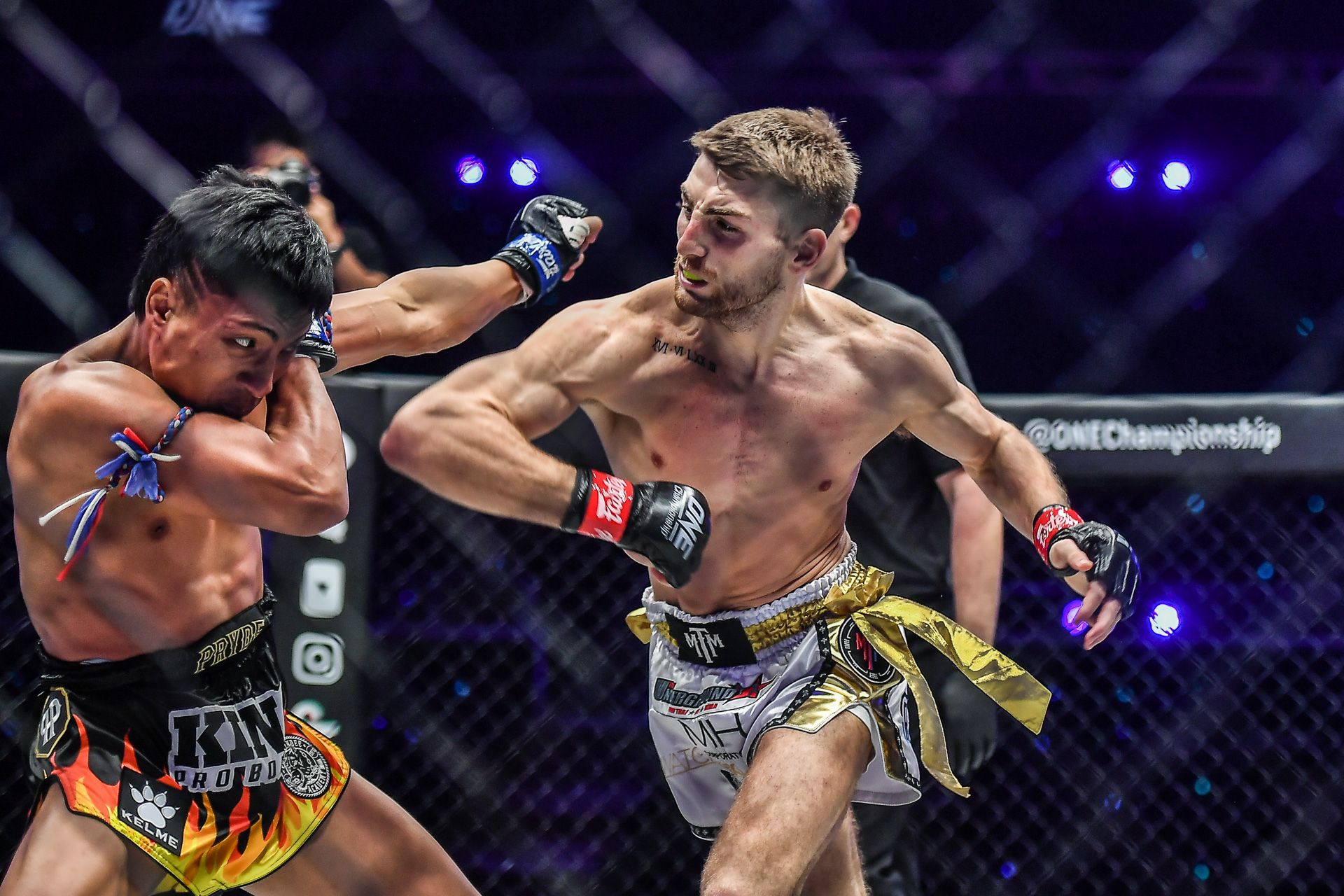 Jonathan Haggerty hitting a punch in ONE Championship