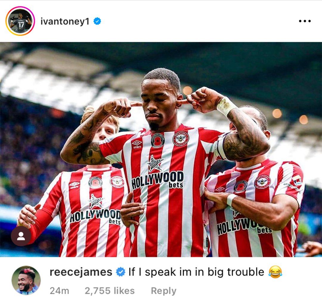 Reece James on Toney's Instagram
