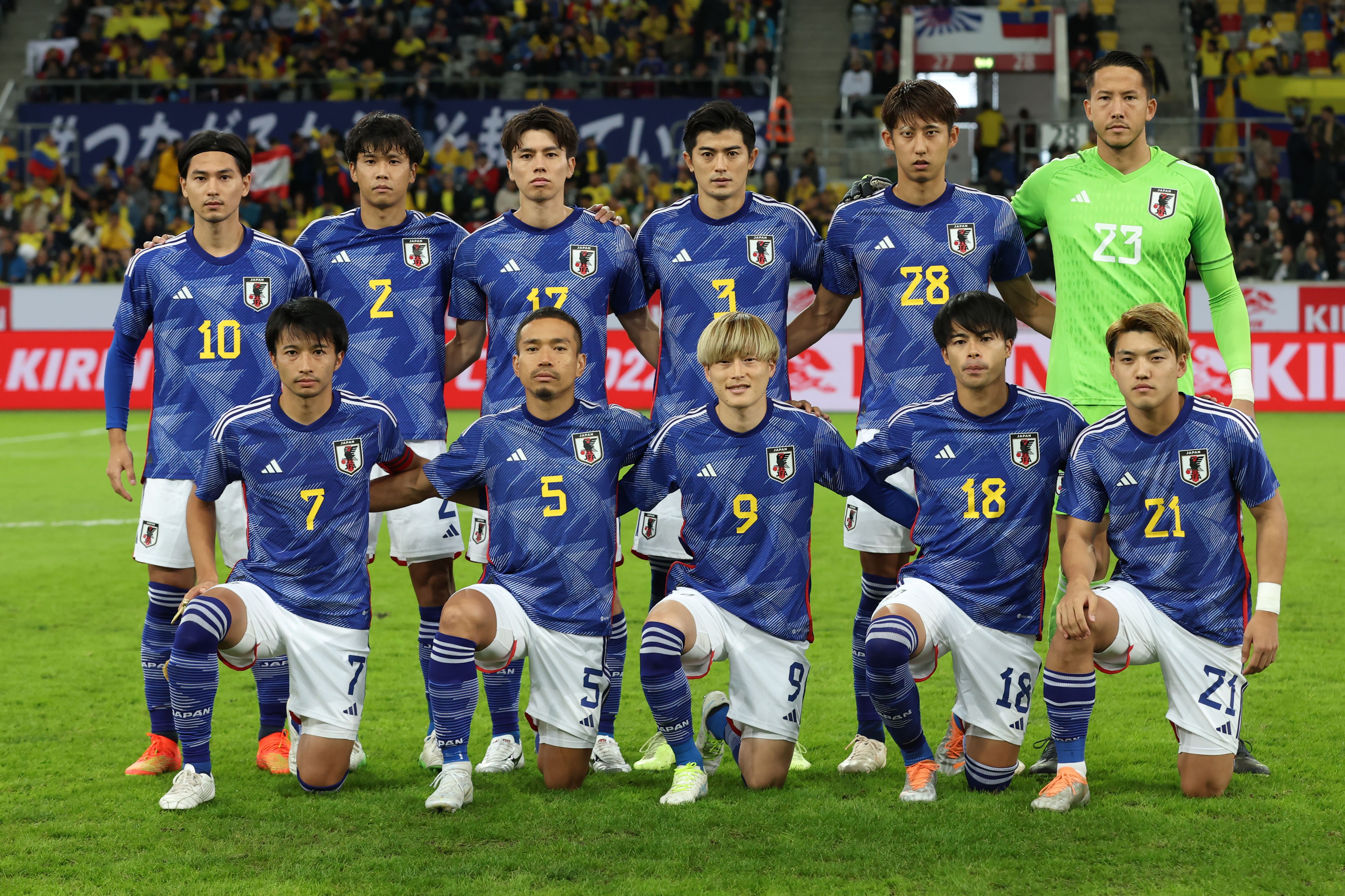 Japan line up for an international friendly.
