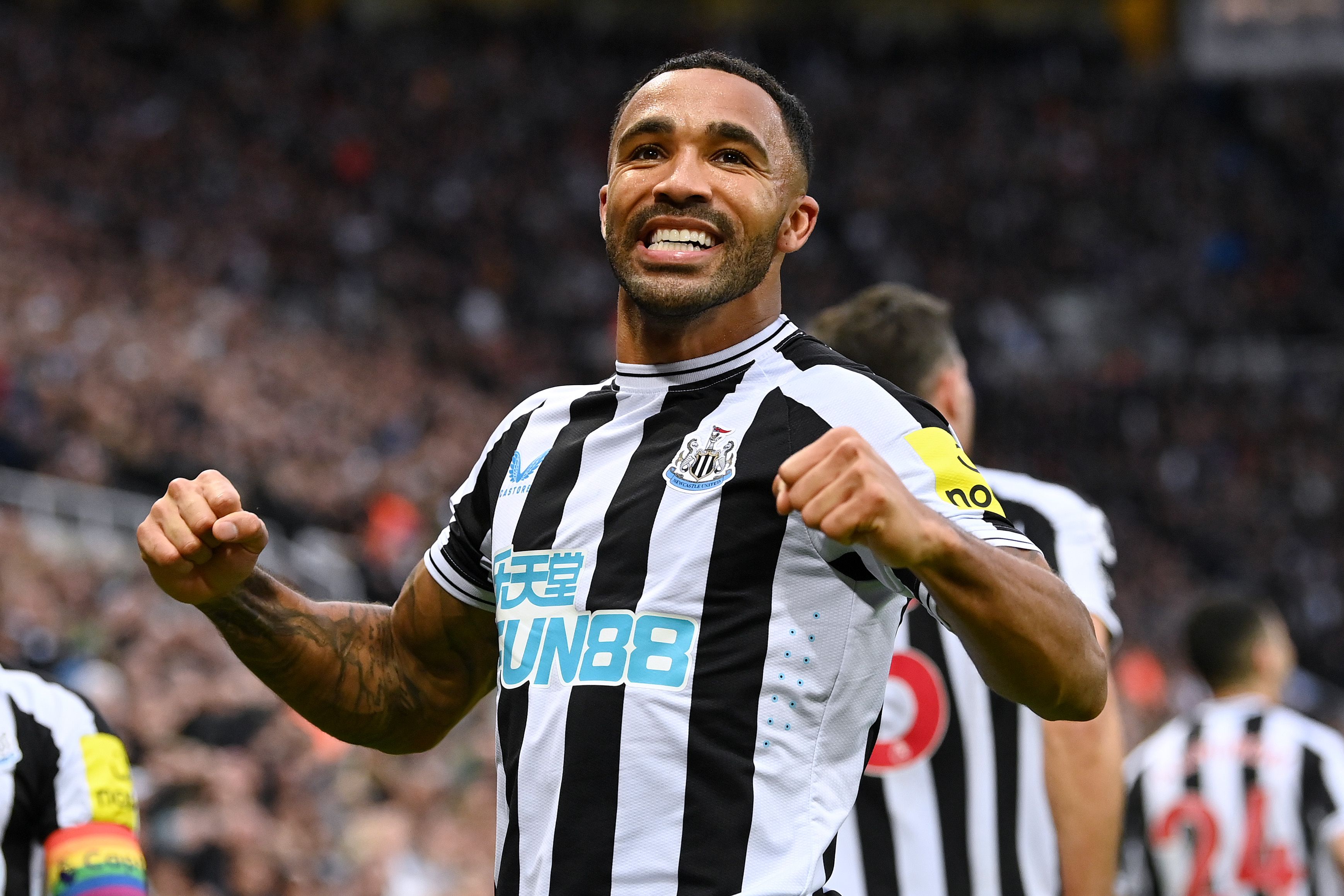  Callum Wilson of Newcastle United celebrates after scoring their side's second goal