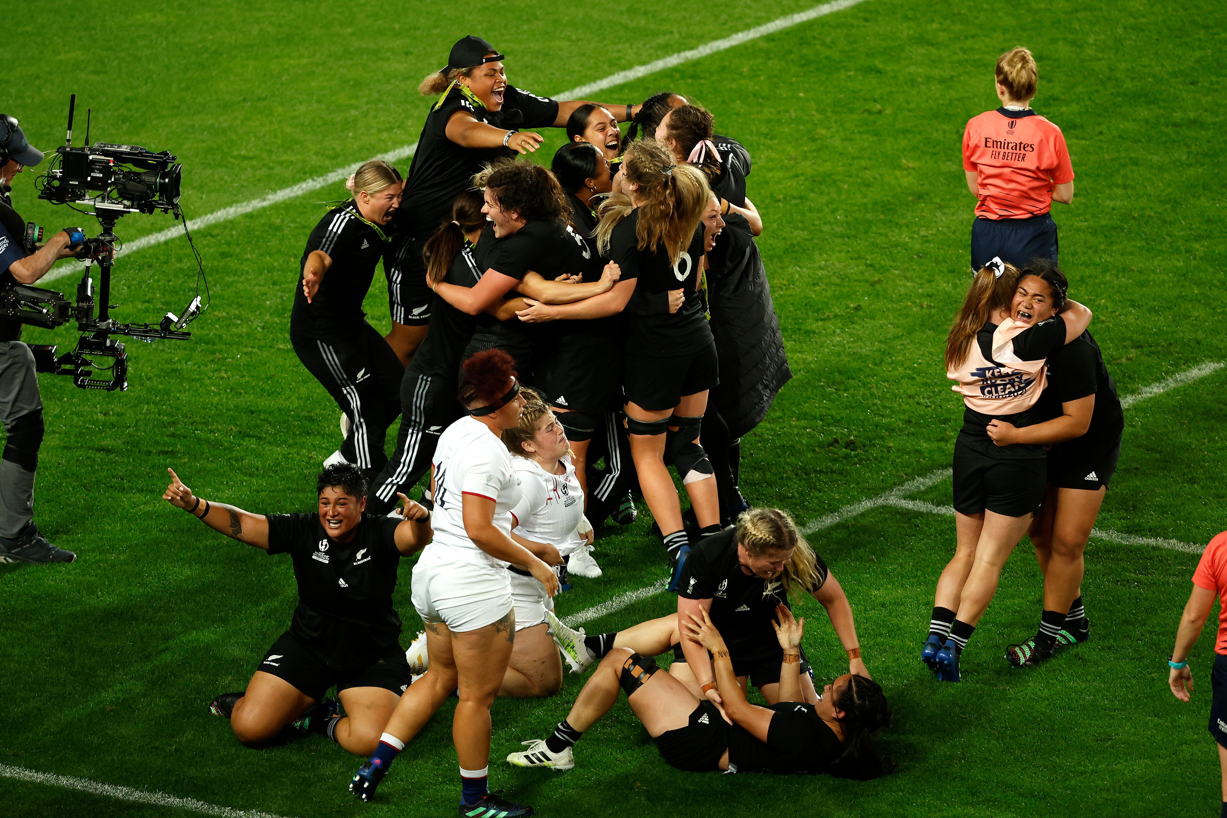 New Zealand celebrate winning the Rugby World Cup