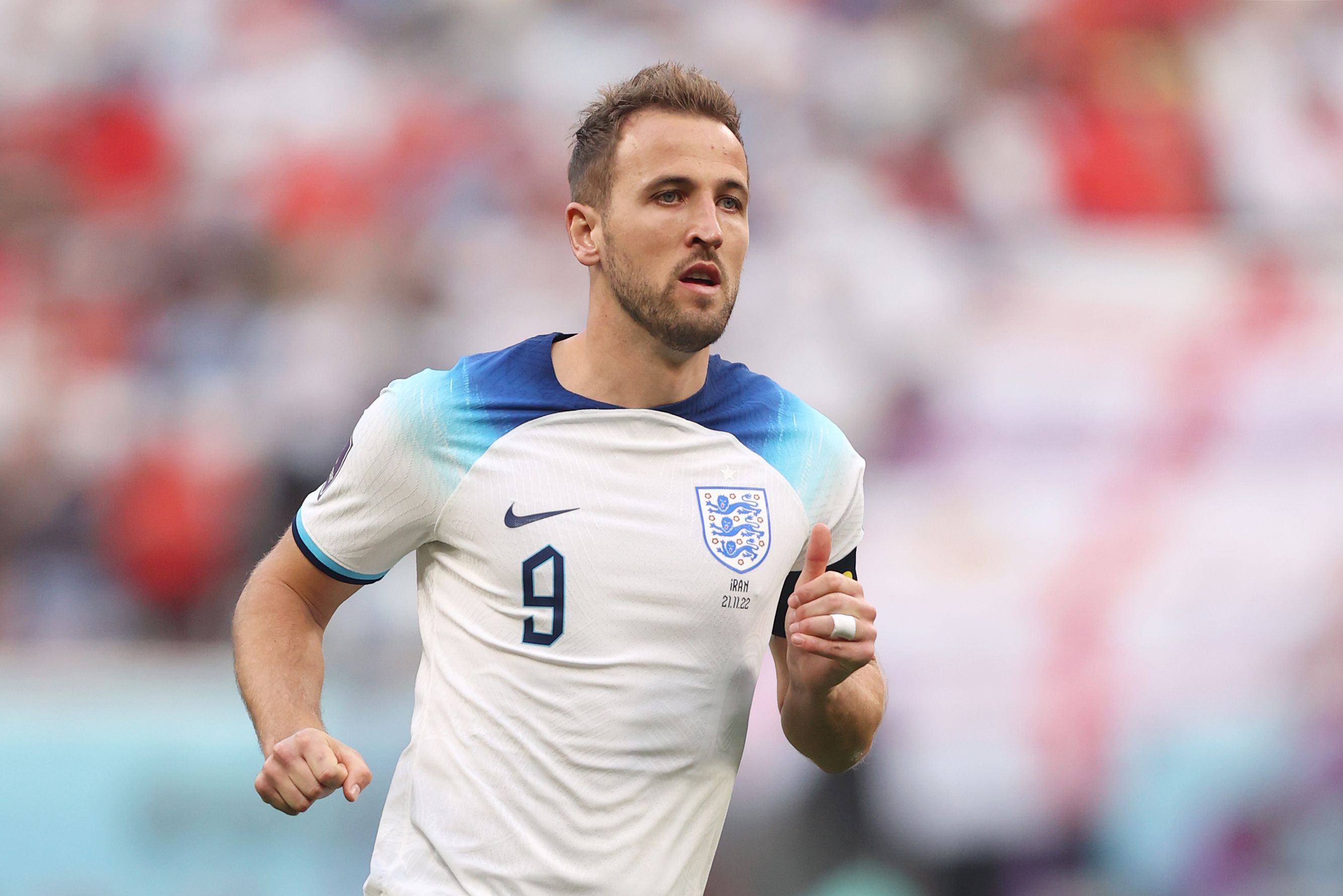 Harry Kane of England at the 2022 World Cup in Qatar