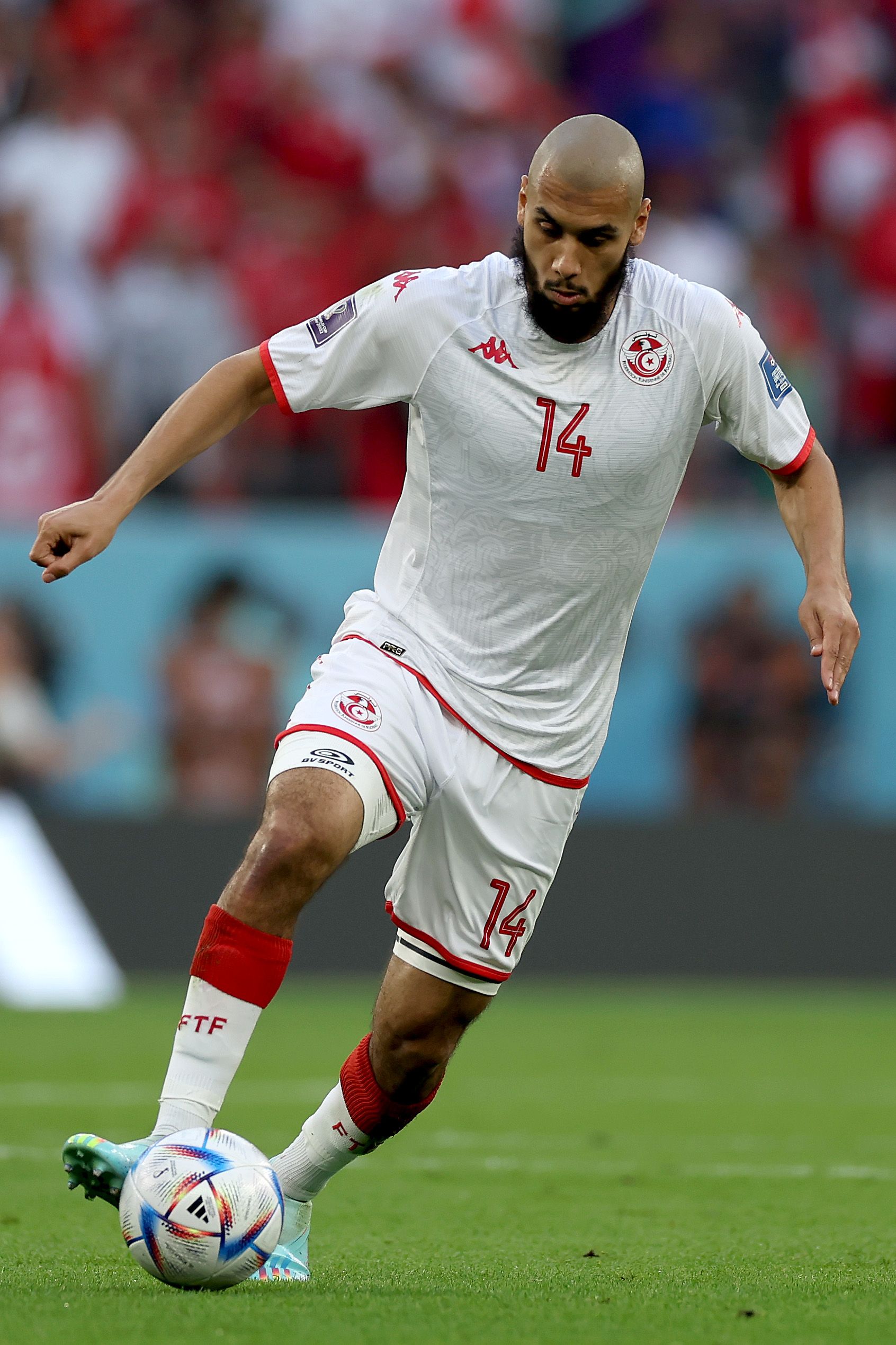 Tunisia's Laidouni in action vs Denmark.