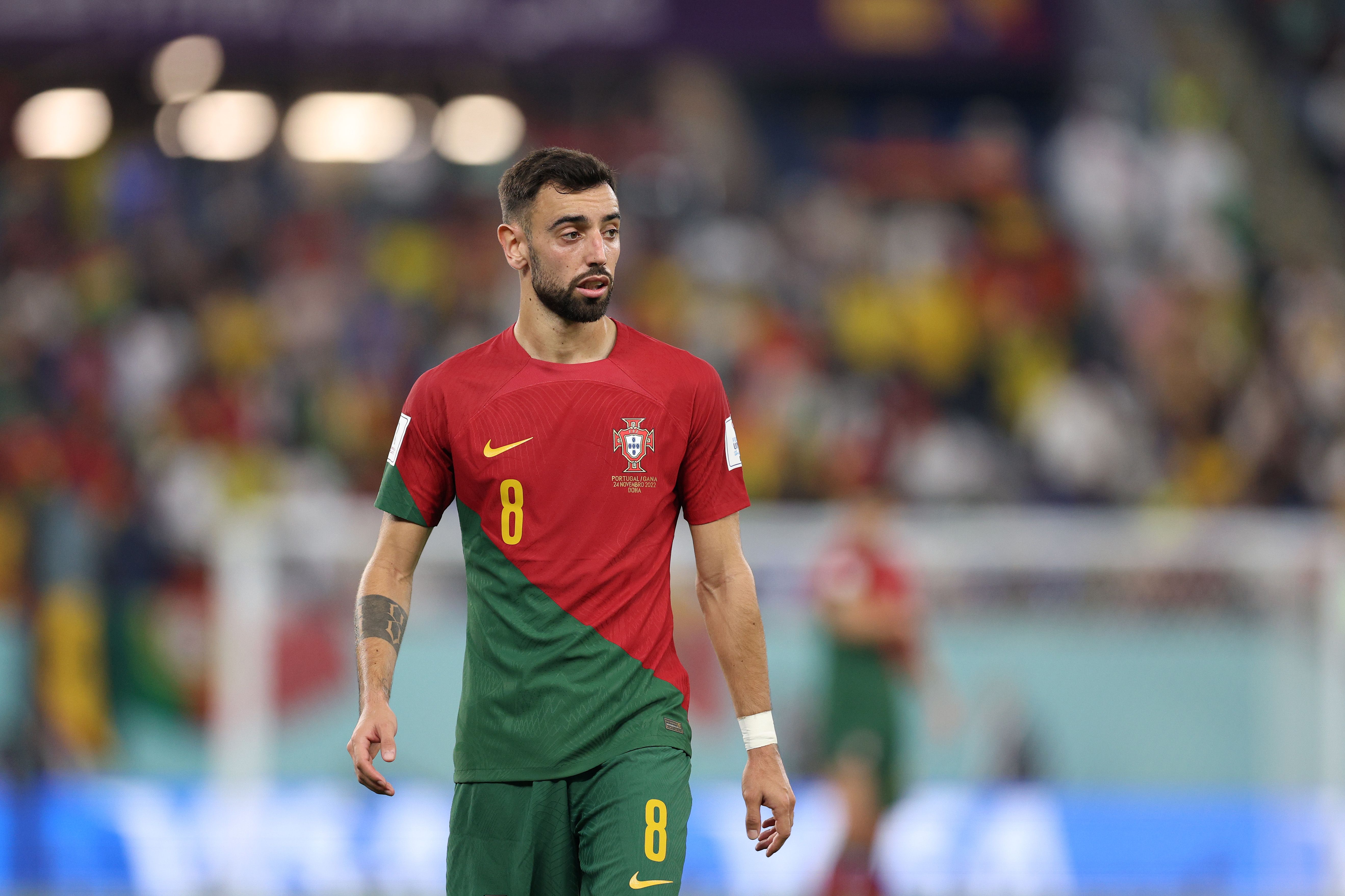 Bruno Fernandes of Portugal in action during the FIFA World Cup Qatar 2022 