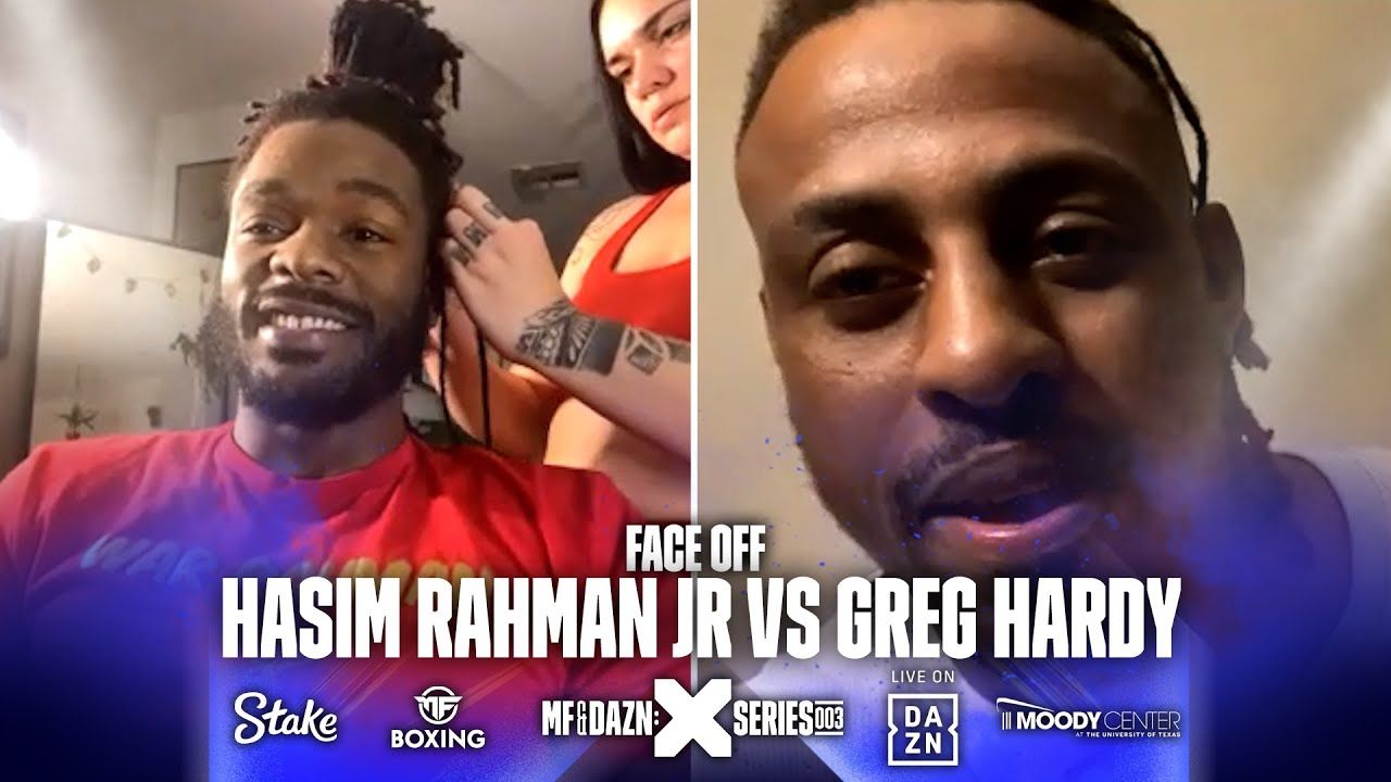 Hasim Rahman Jr vs Greg Hardy Face off poster