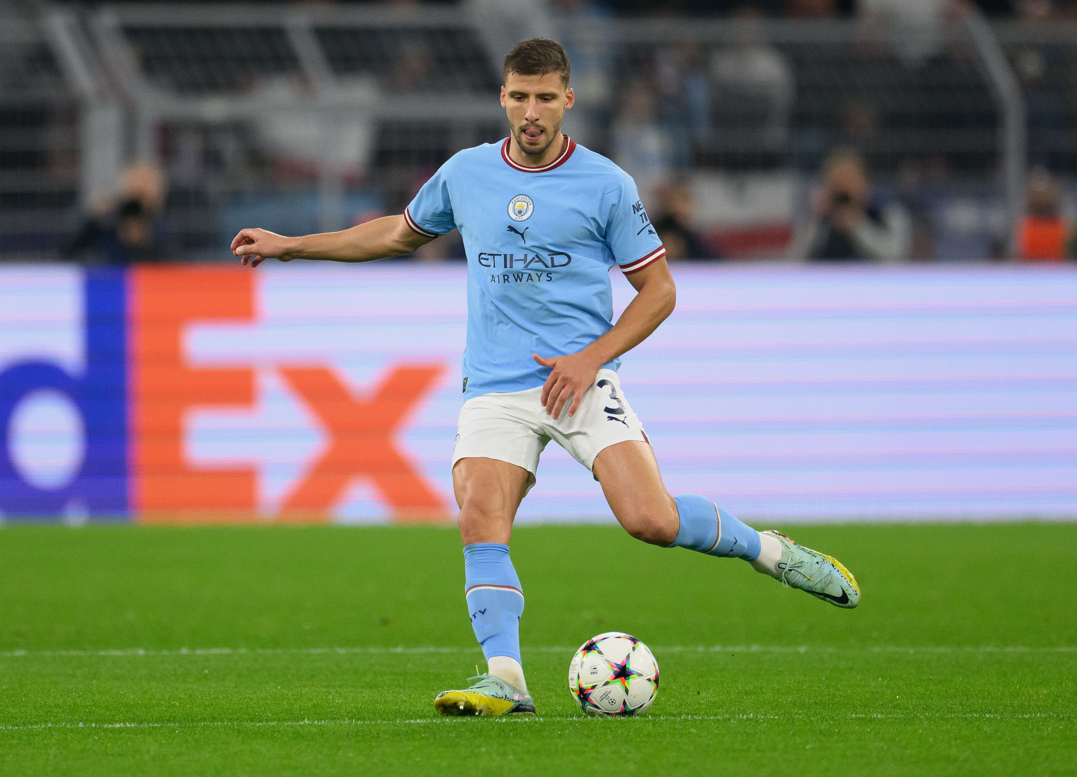 Ruben Dias playing for Manchester City
