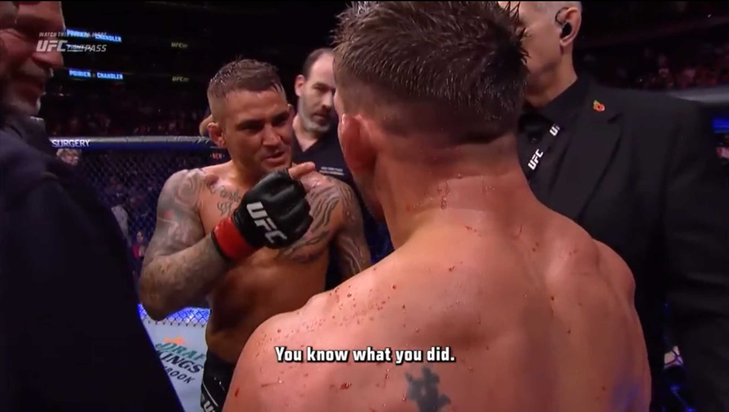 UFC 281: New footage of Dustin Poirier &amp; Michael Chandler's post-fight argument