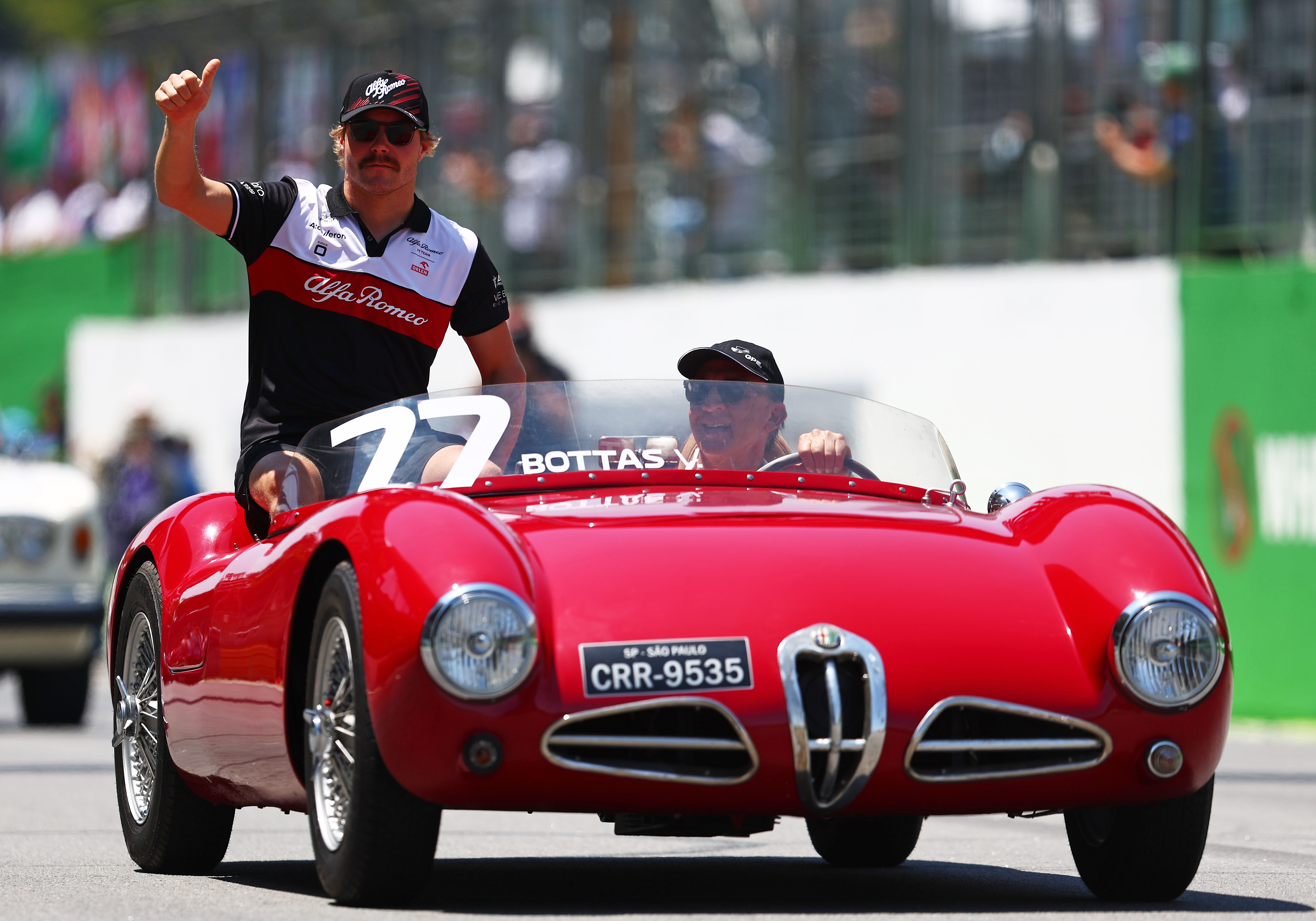 Sebastian Vettel celebrating an early career victory