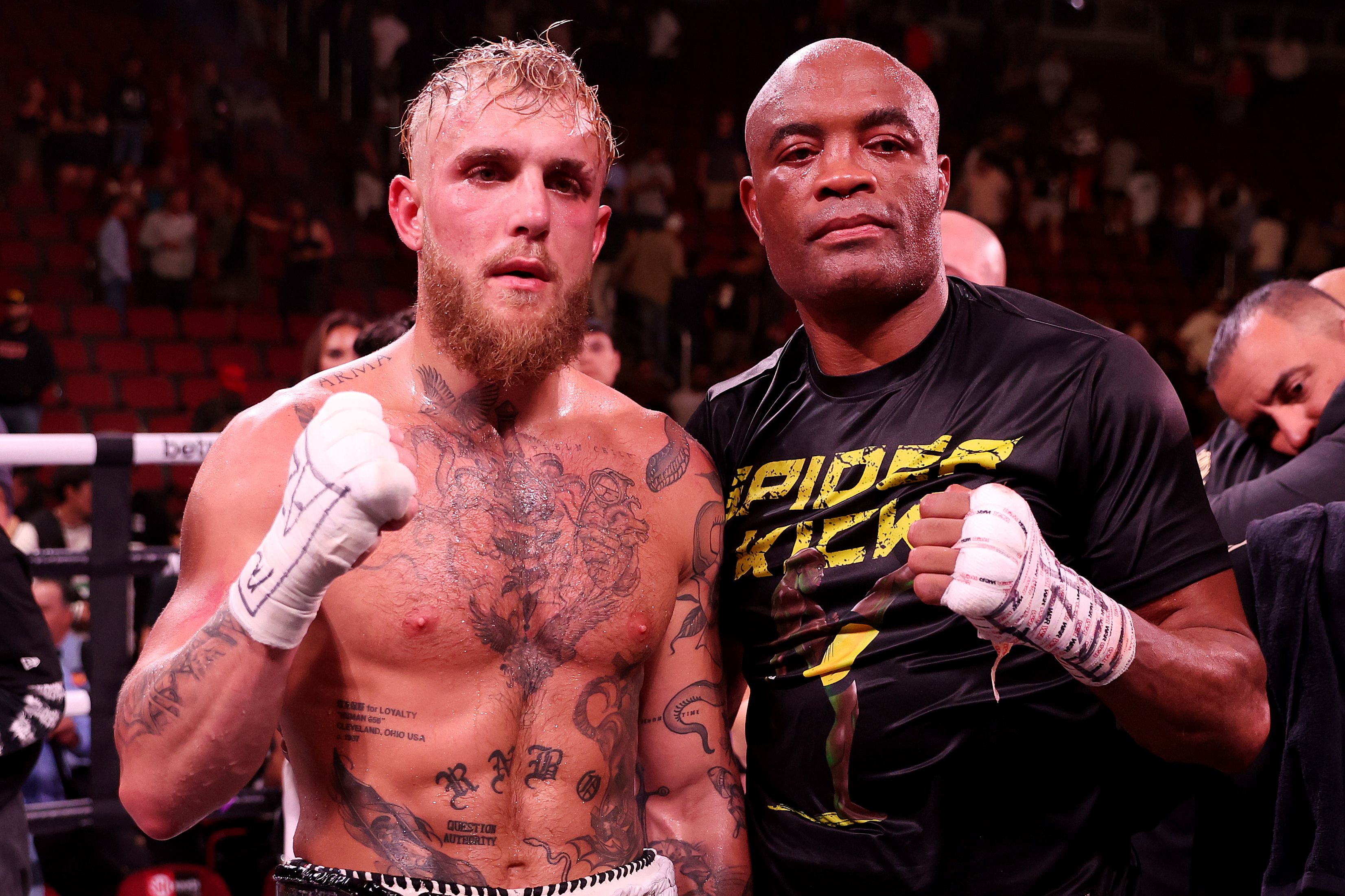 Jake Paul pictured with Anderson Silva