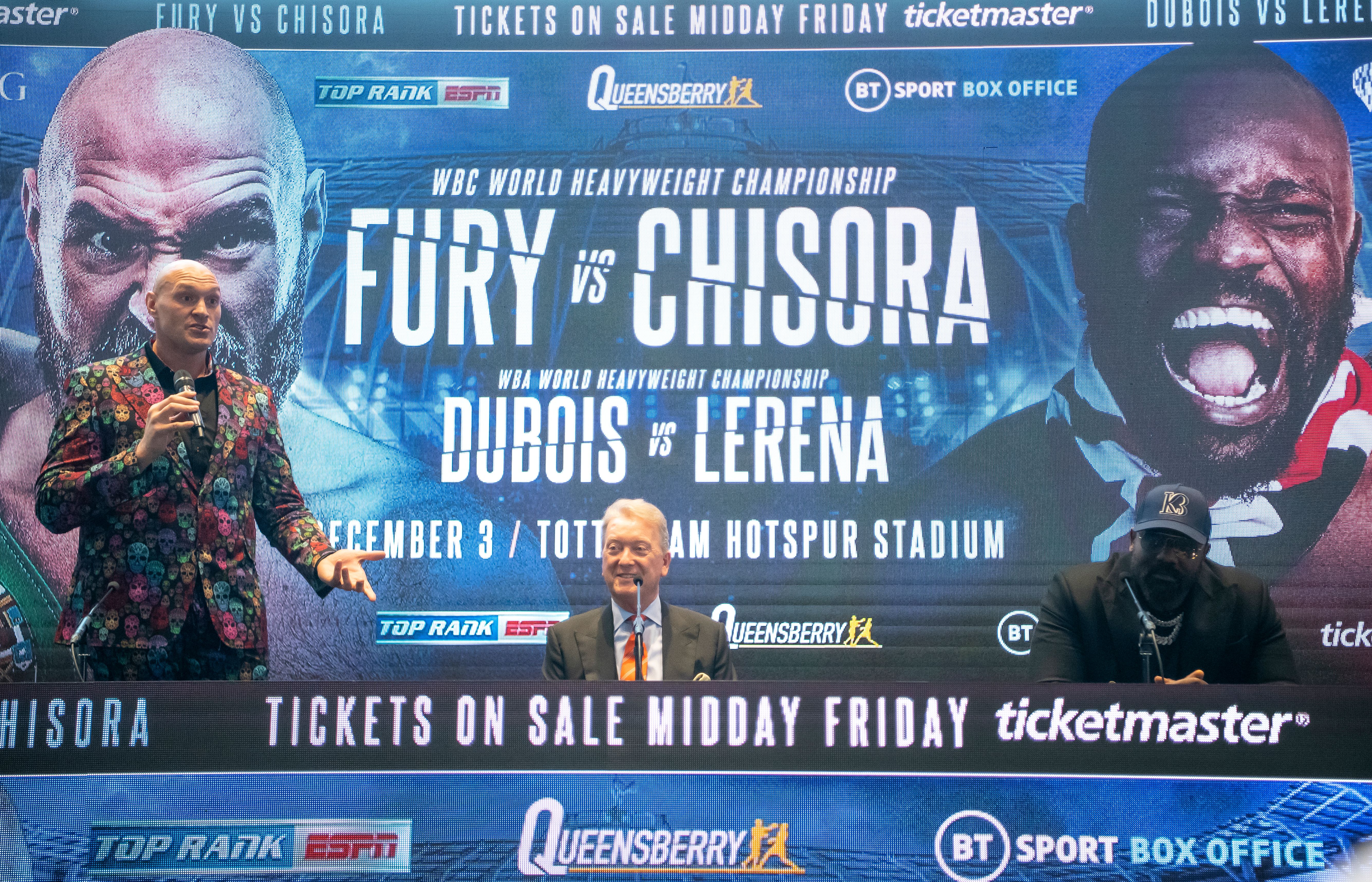 Tyson Fury rematches Derek Chisora in a trilogy fight on December 3