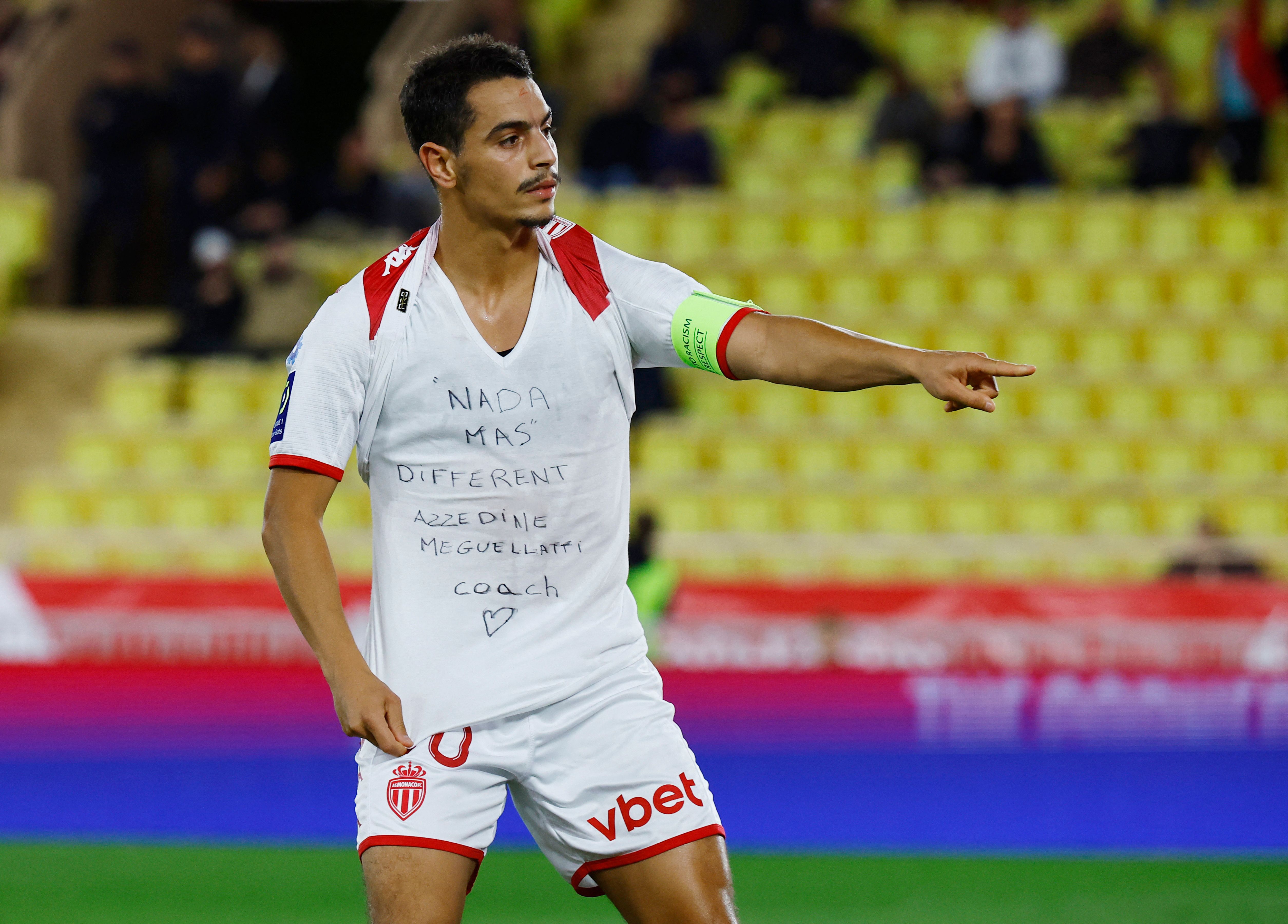 Wissam Ben Yedder celebrates a goal for AS Monaco