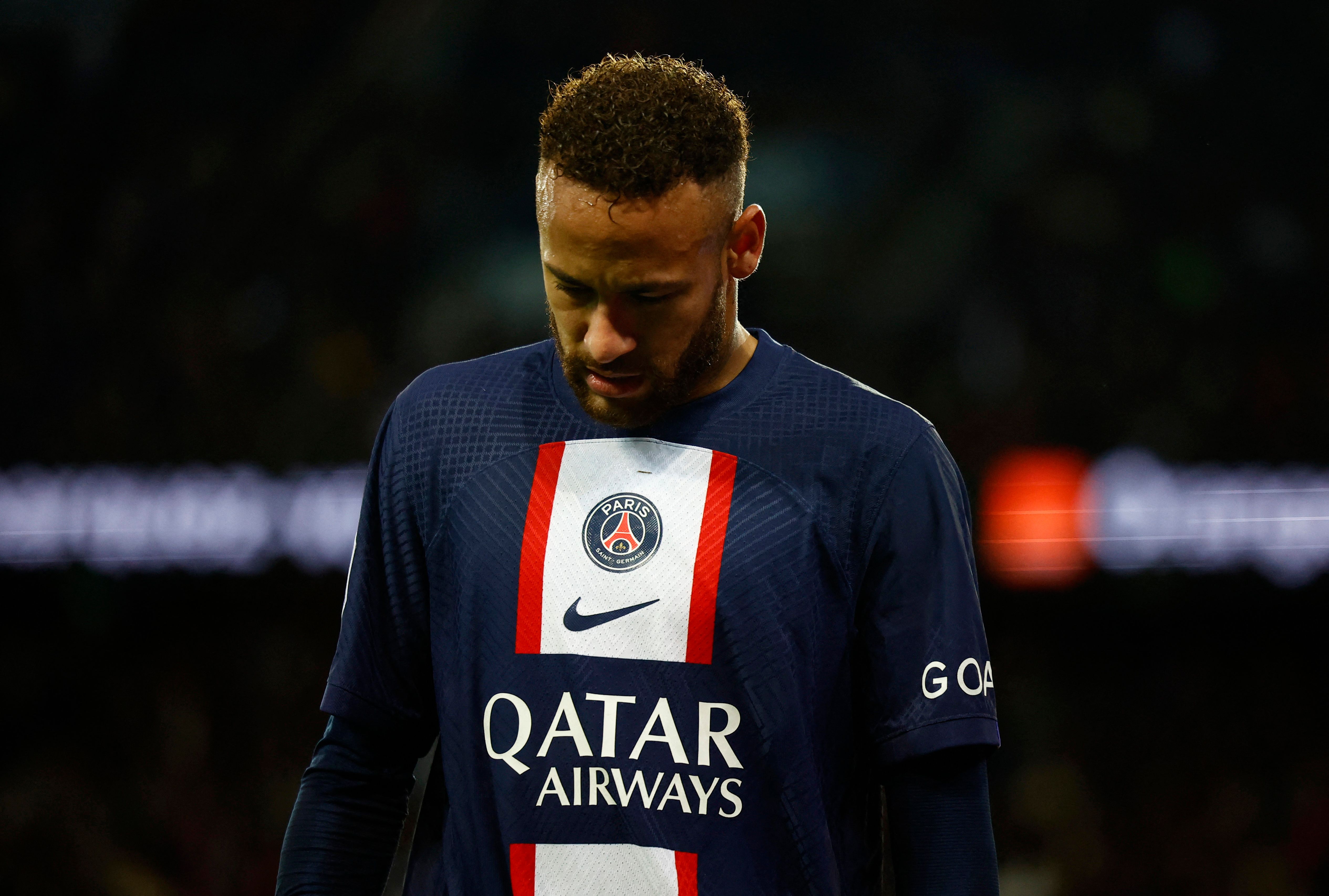 PSG's Neymar is sent off vs Strasbourg.