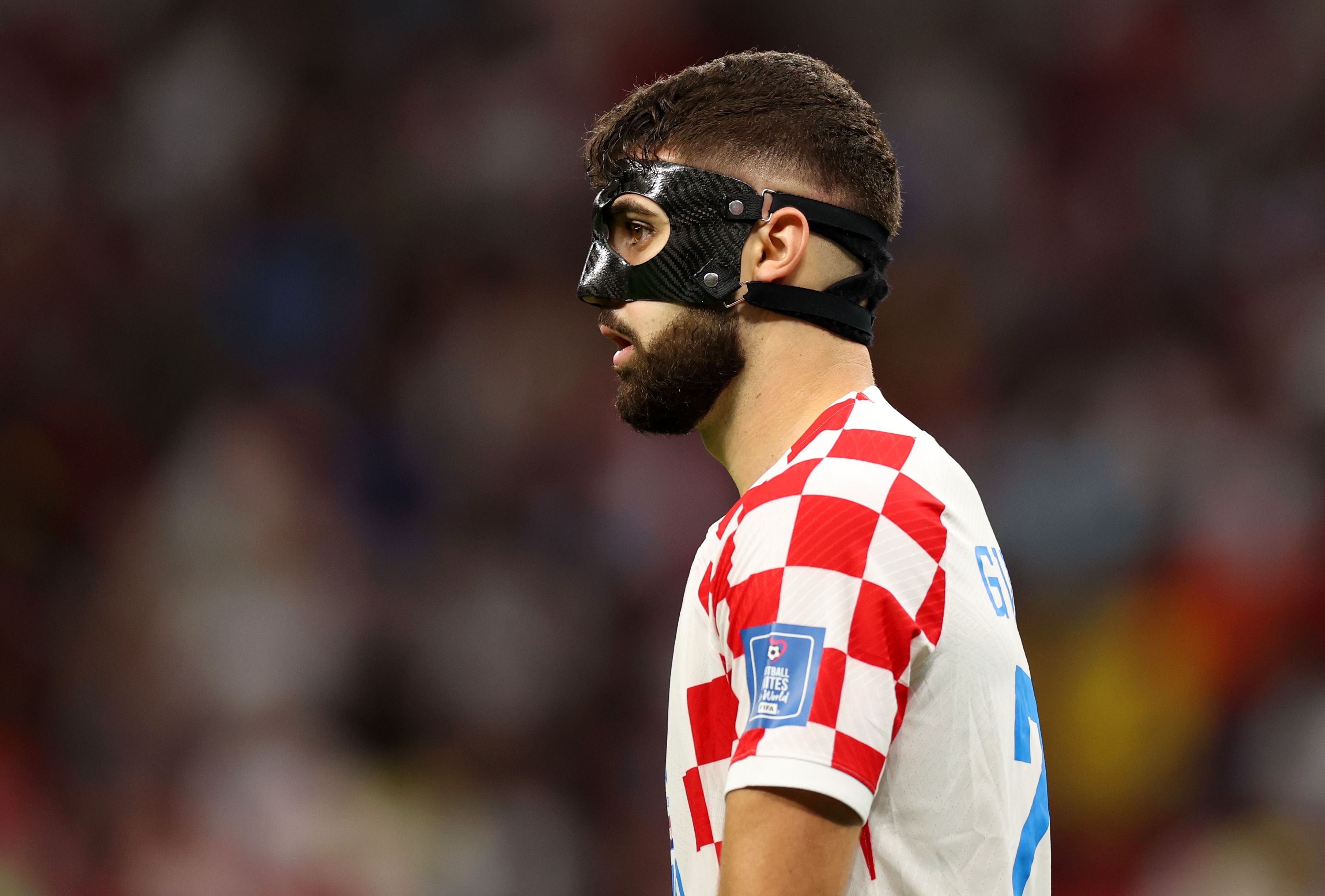 Josko Gvardiol looks on during Croatia vs Belgium