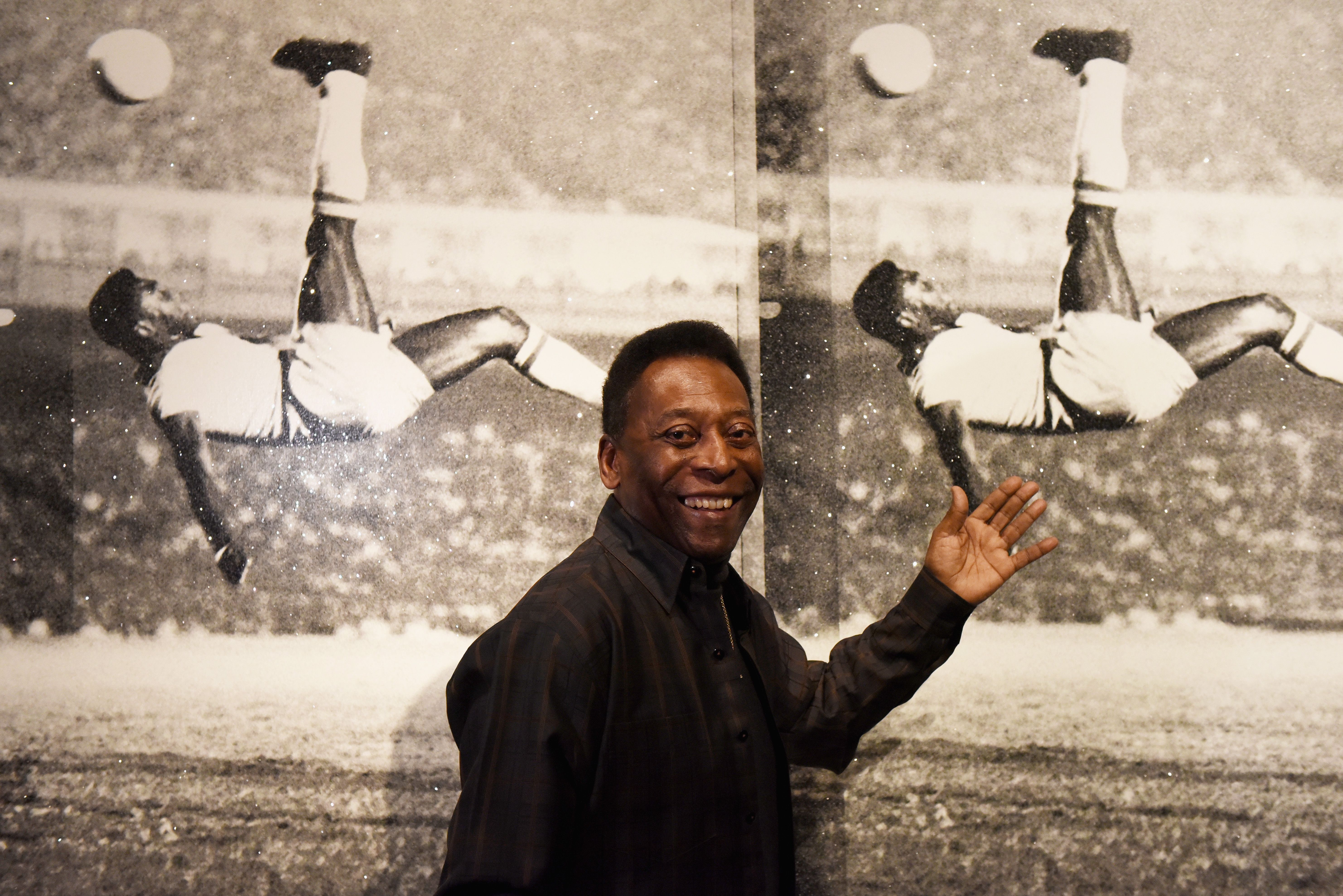 Pele smiles at an appearance