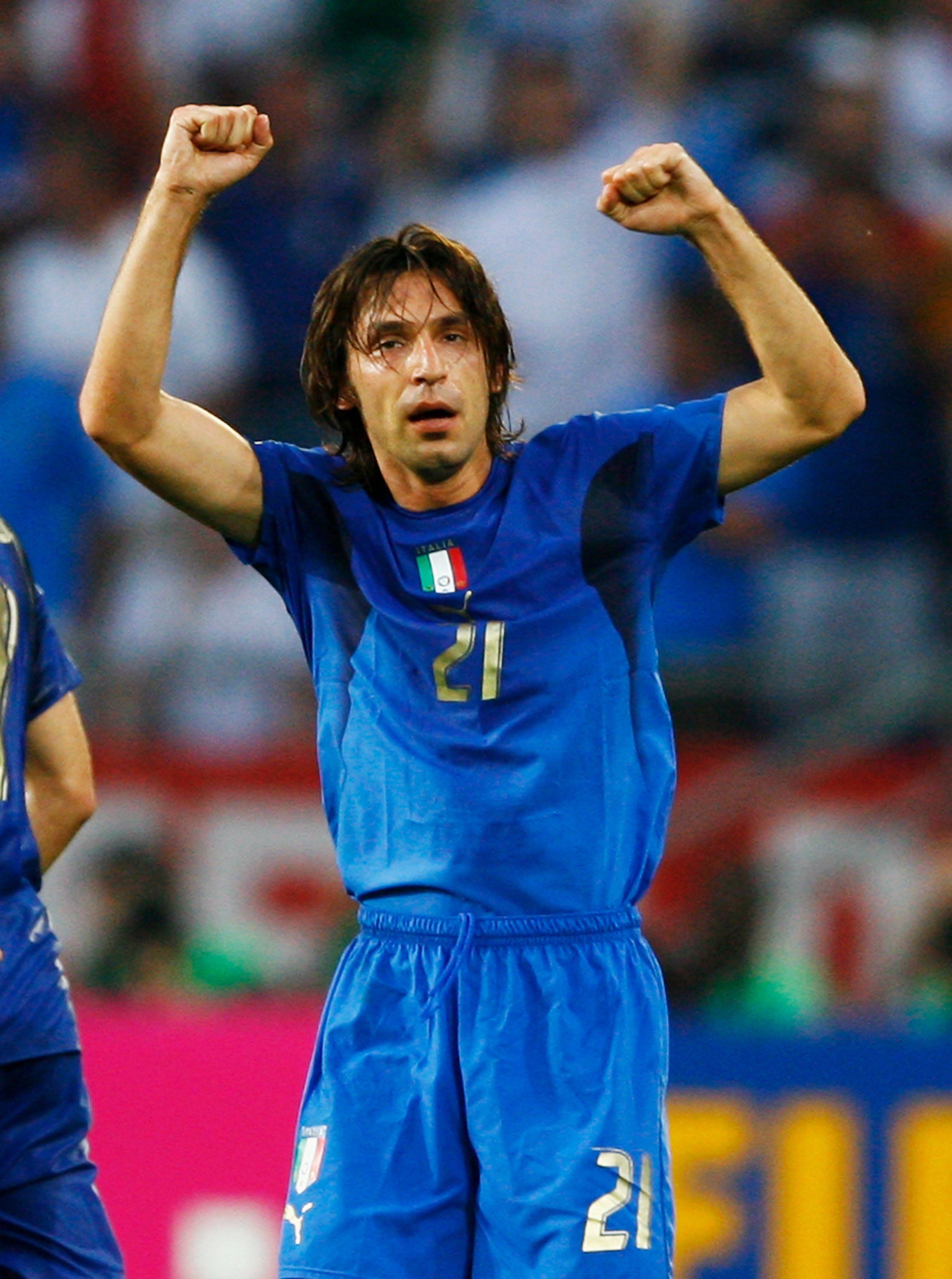 Pirlo celebrates at the 2006 World Cup.