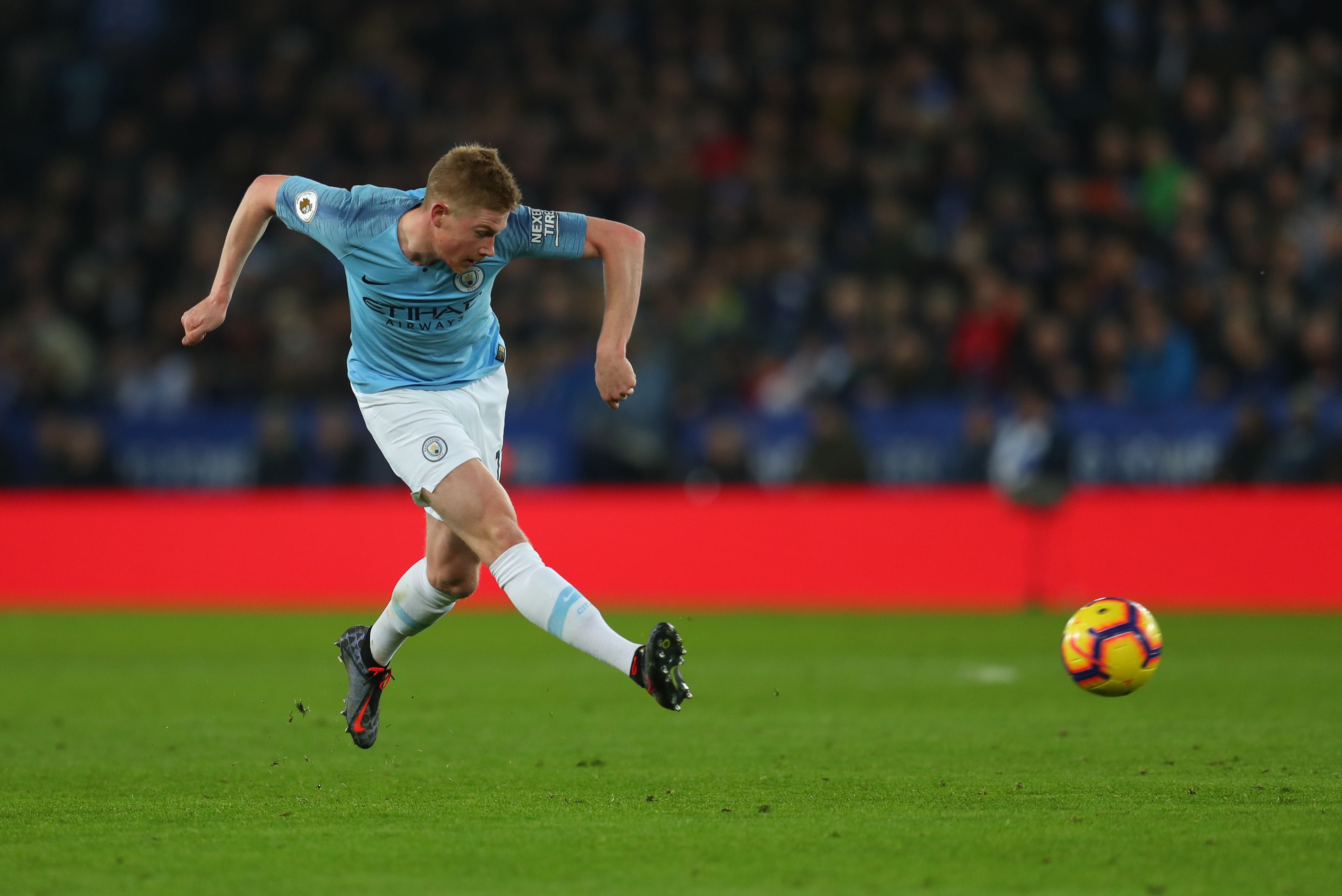 Kevin De Bruyne of Manchester City during the Premier League match between Leicester City and Manchester City