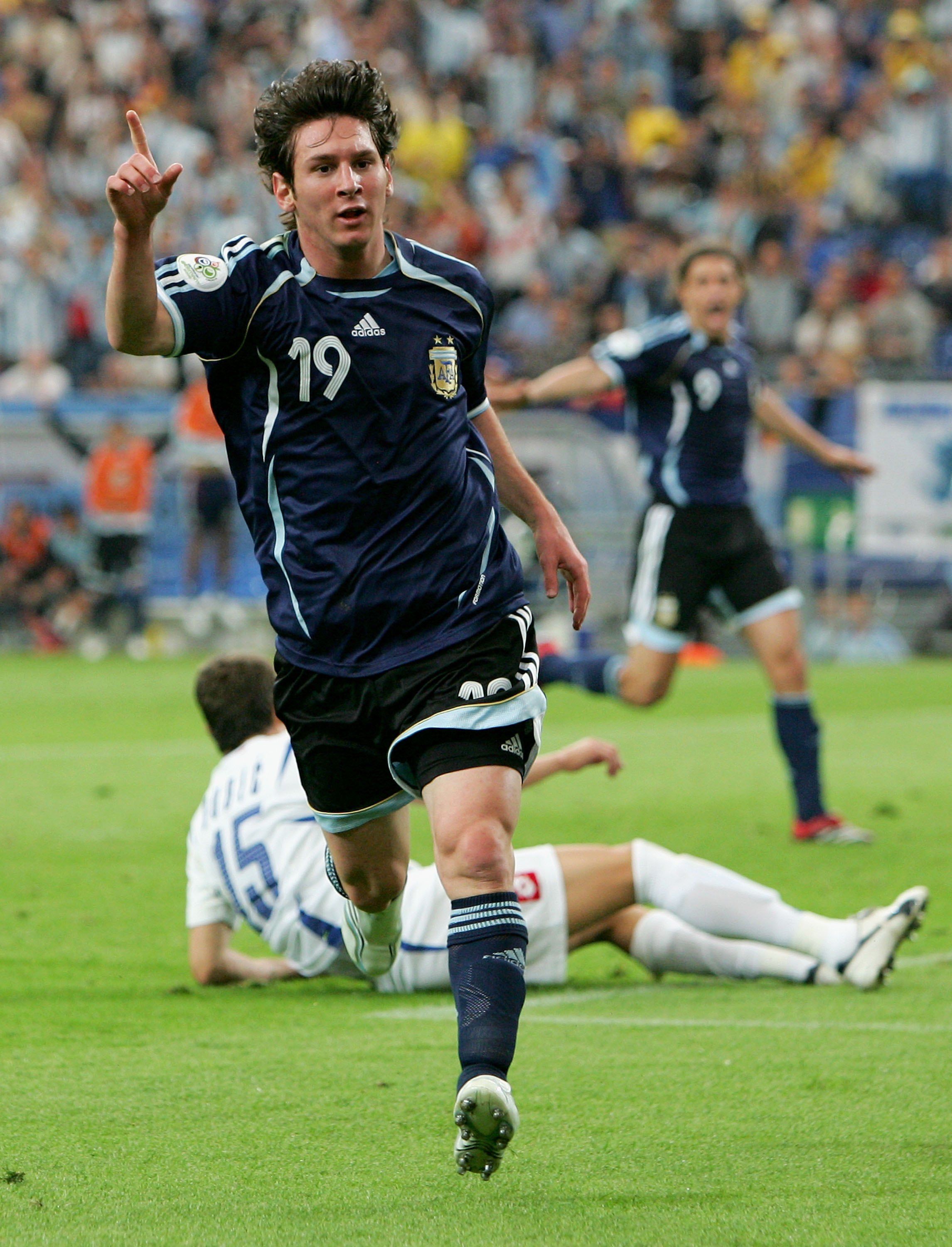 Lionel Messi scored on his World Cup debut vs Serbia