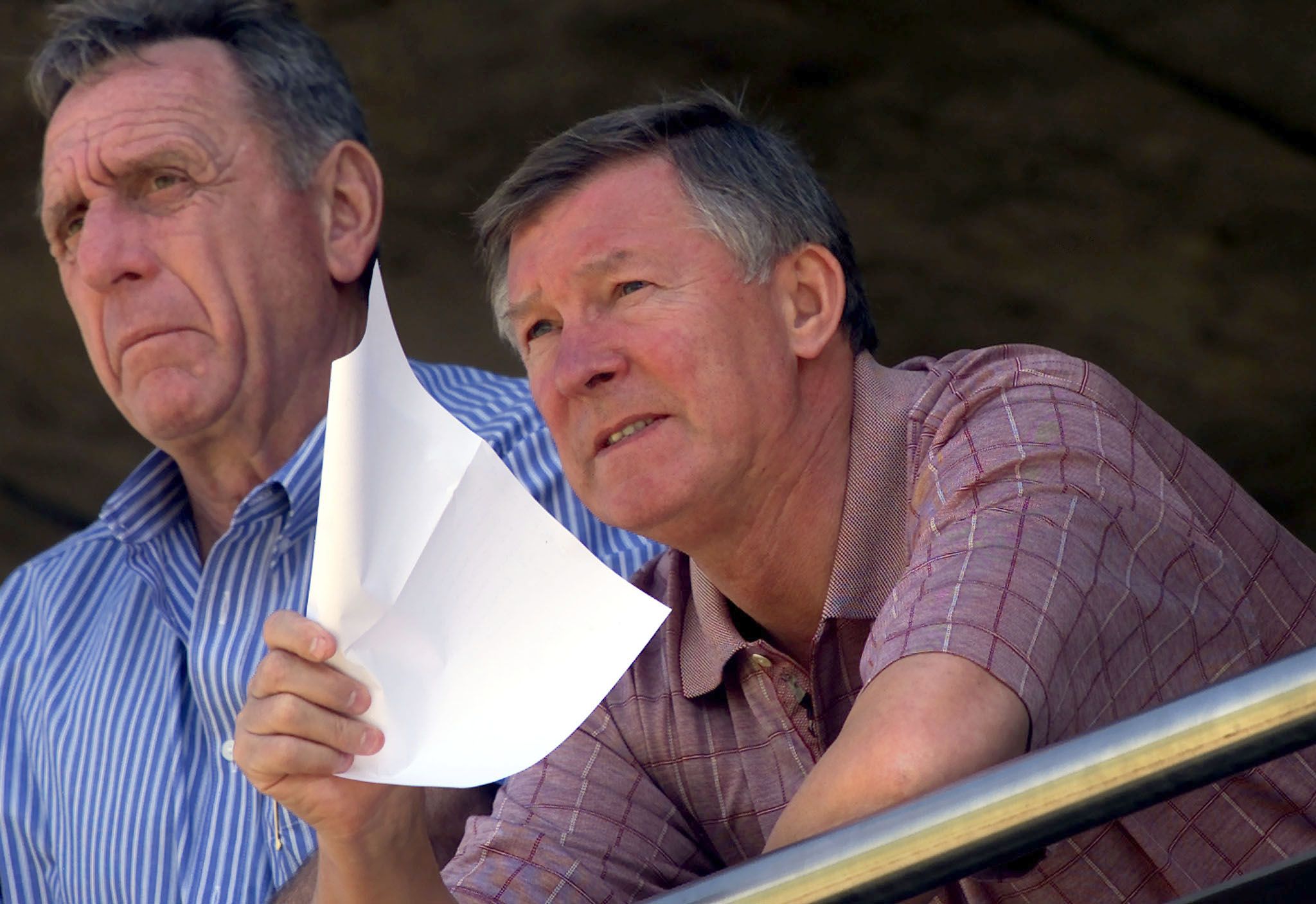 MANCHESTER UNITED MANAGER SIR ALEX FERGUSON WATCHES A COACHING CLINIC IN PRETORIA.