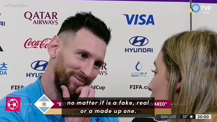 Lionel Messi looked close to tears during incredible tribute from reporter