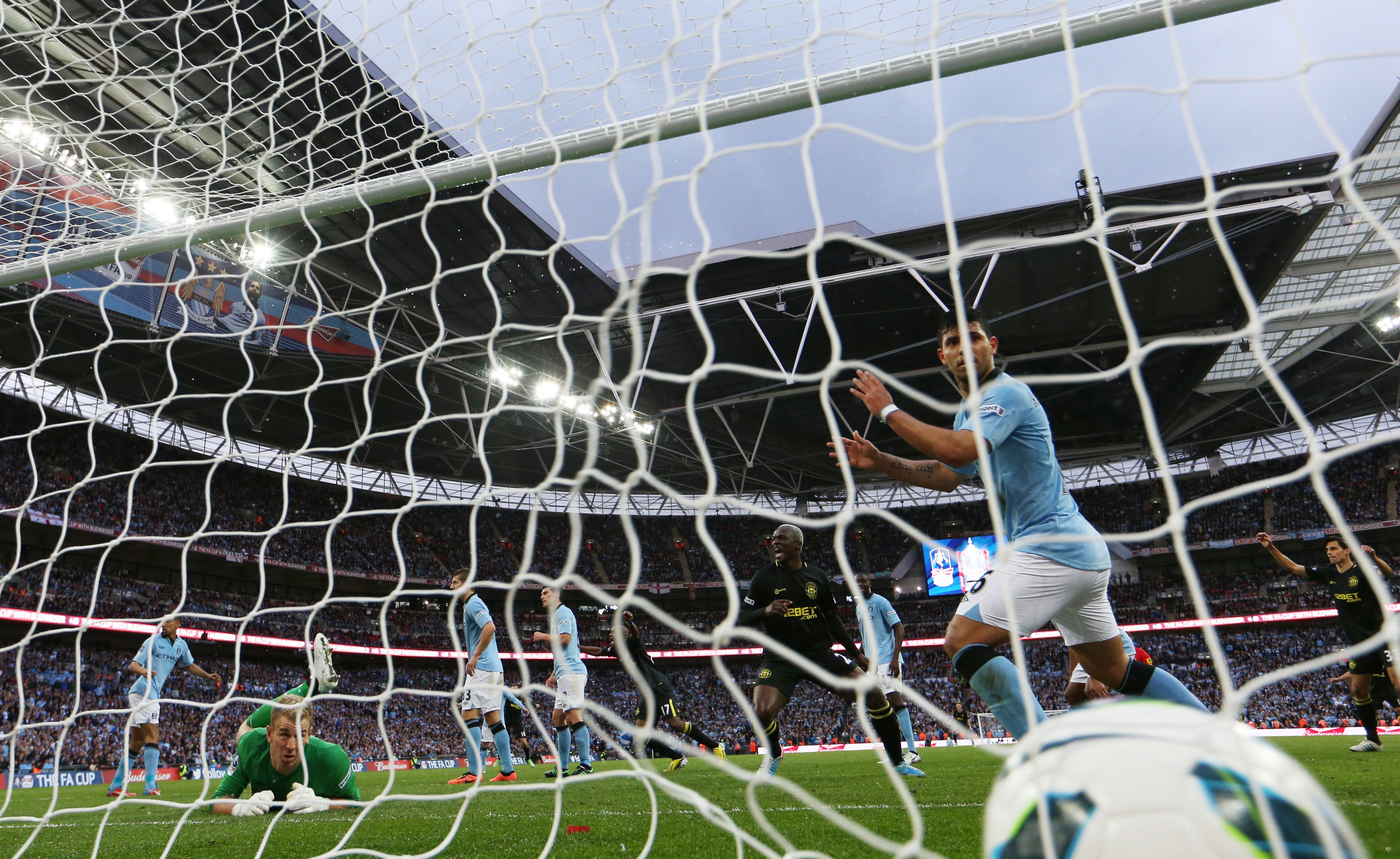 Wigan scoring against Manchester City in the FA Cup