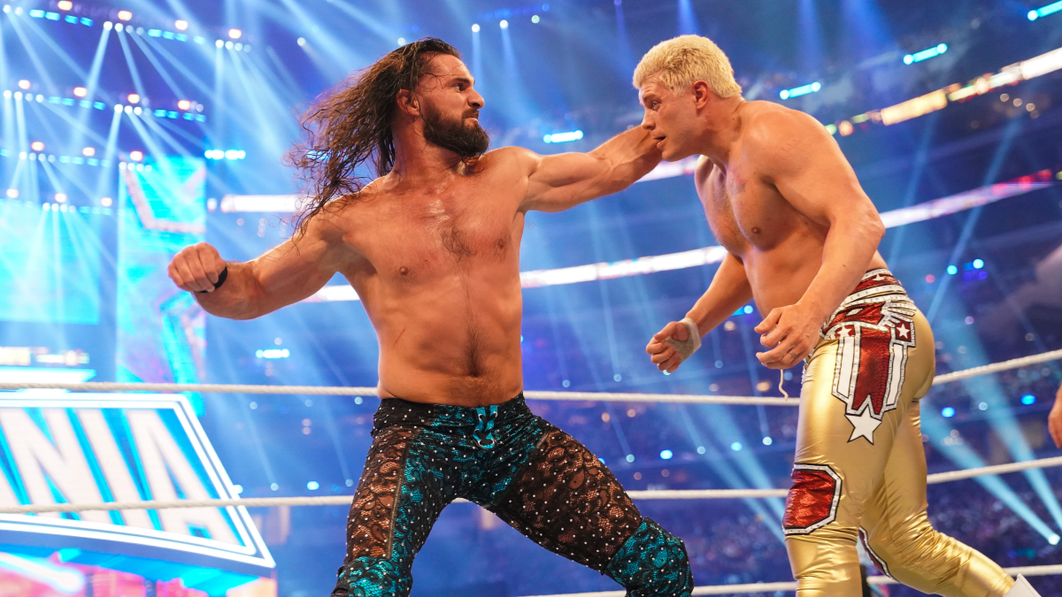 Cody Rhodes fighting Seth Rollins