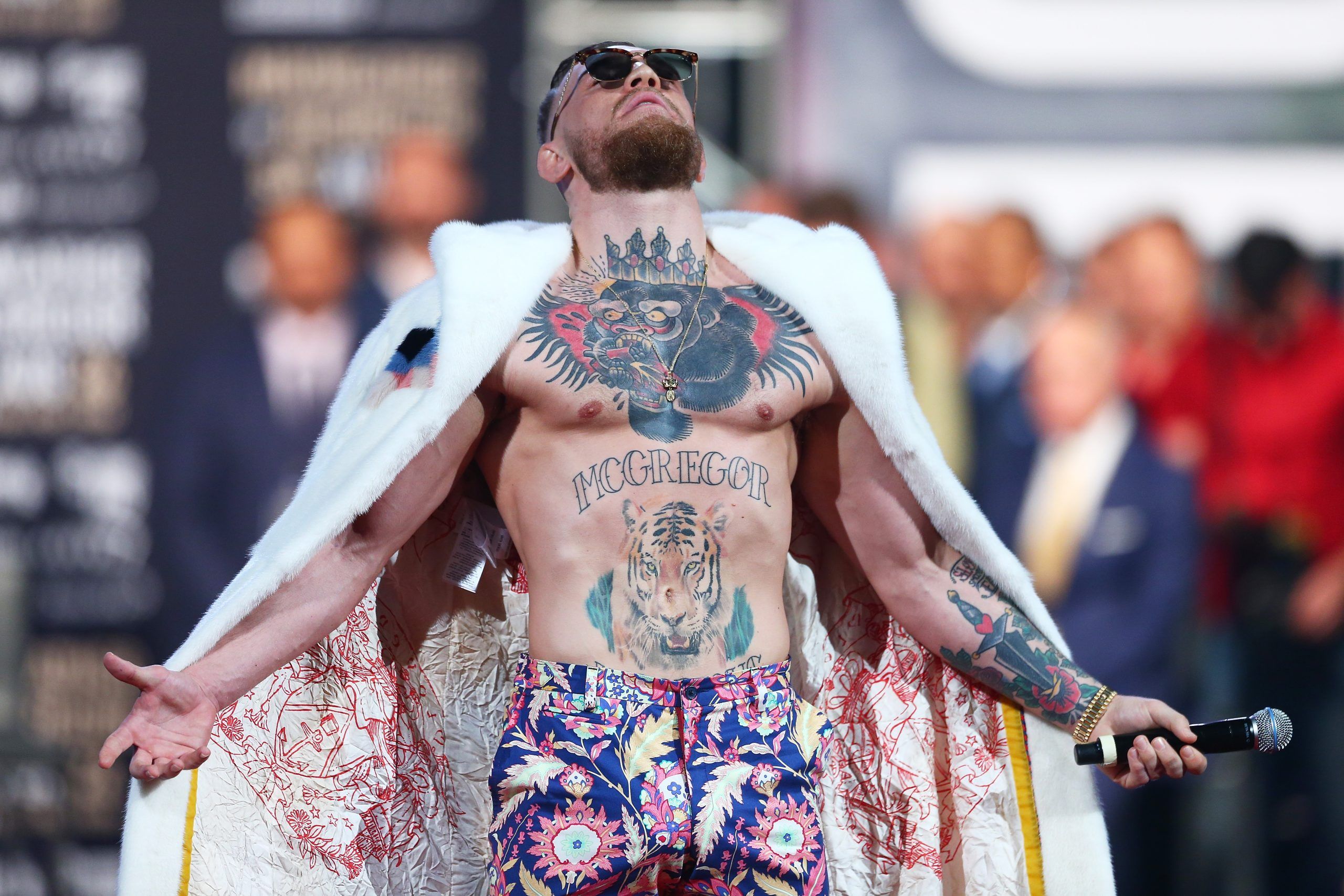 Conor McGregor poses during the UFC 264 weigh-in event at T-Mobile Arena in  Las Vegas, Friday, … | Las Vegas Review-Journal