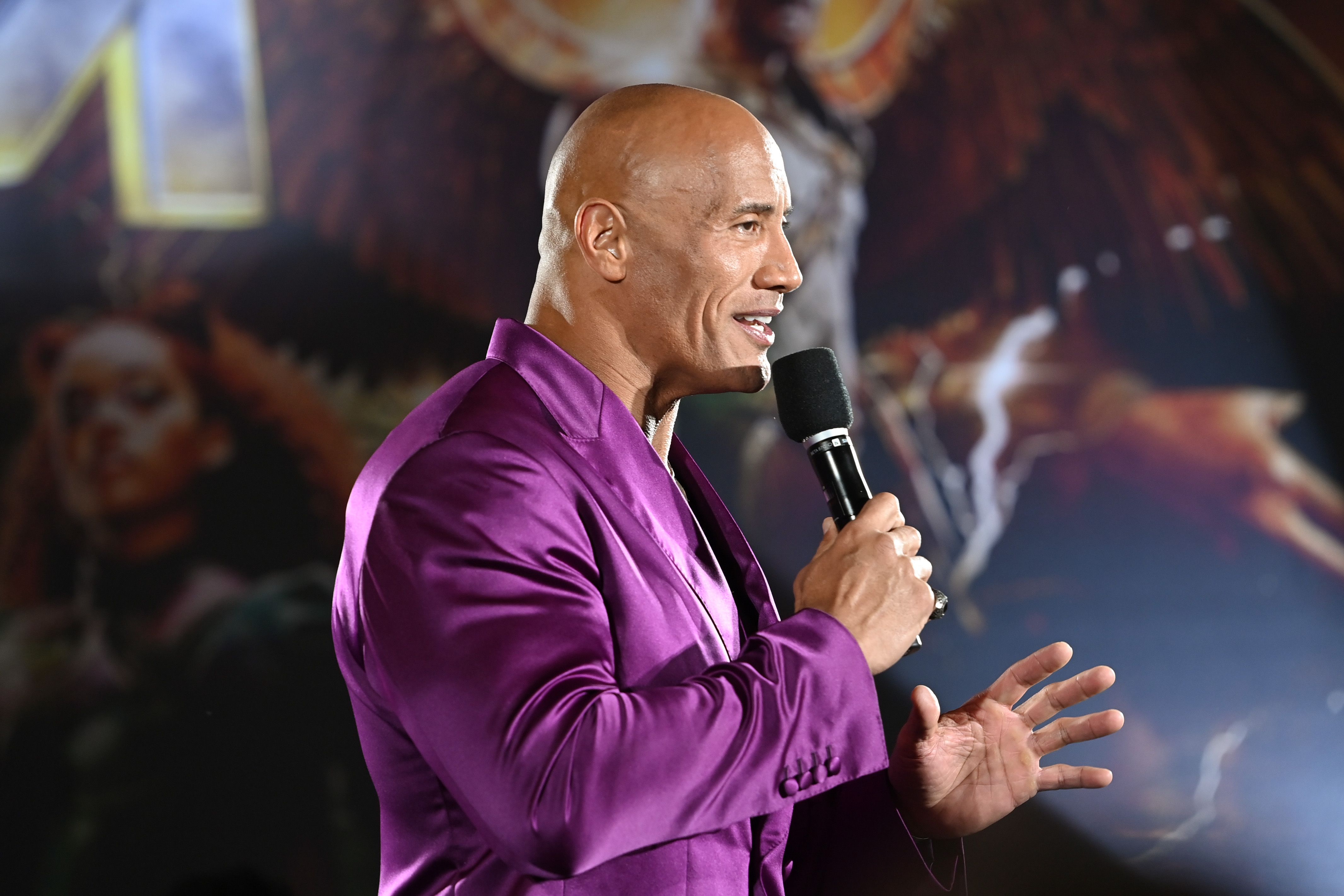 Dwayne Johnson attends the UK Premiere of Black Adam at Cineworld Leicester Square