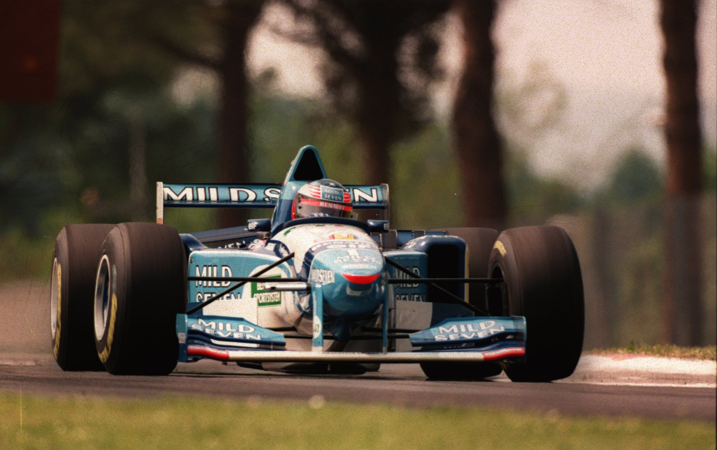 Michael Schumacher drives the Benetton in 1995