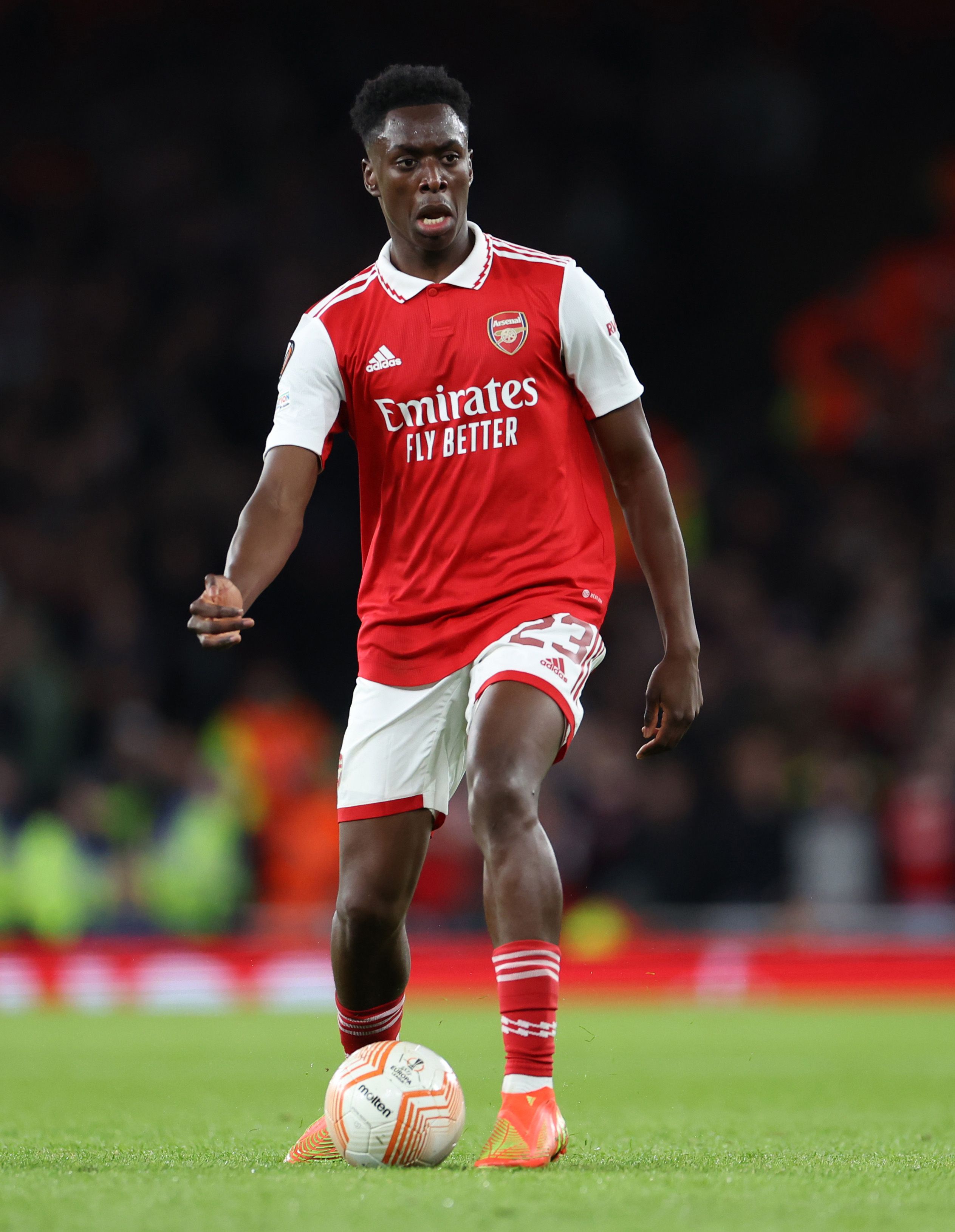 Albert Sambi Lokonga of Arsenal on the ball